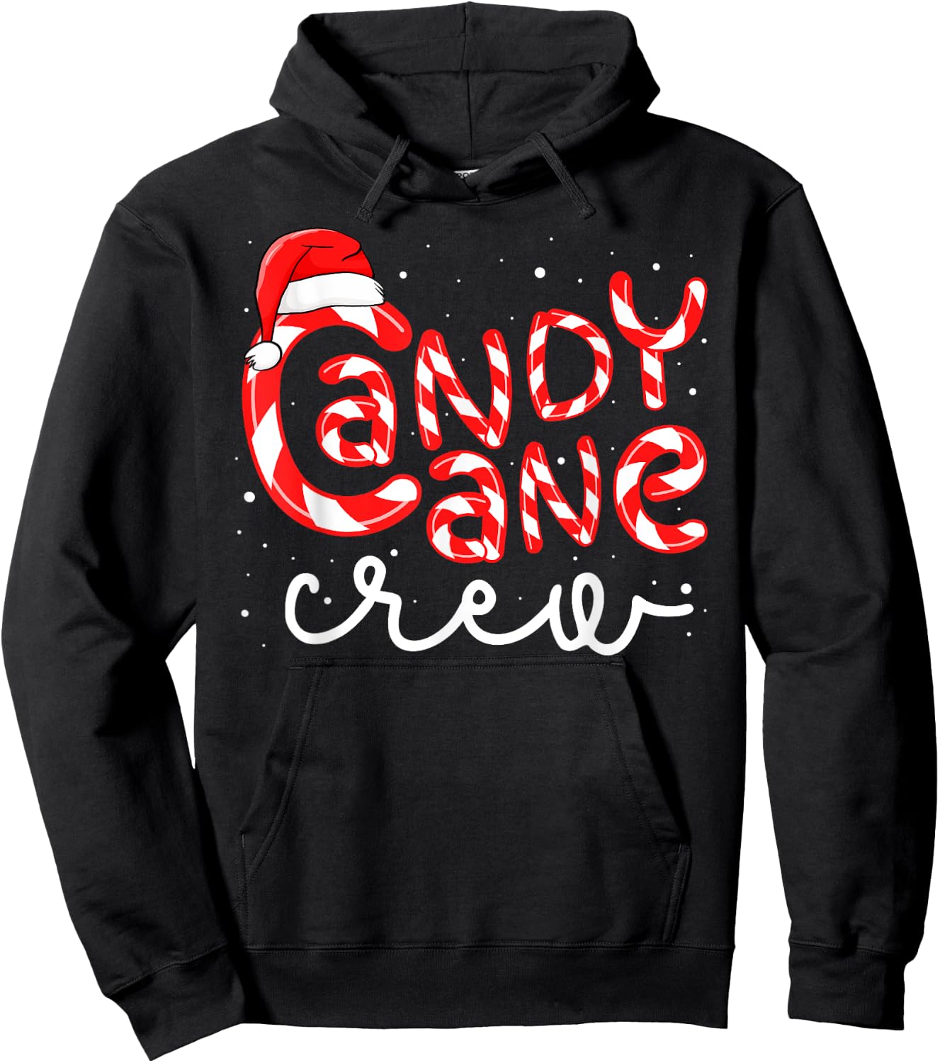 Candy Cane Crew Christmas Squad Xmas Family Matching Santa Hoodie - Hoodie | Black