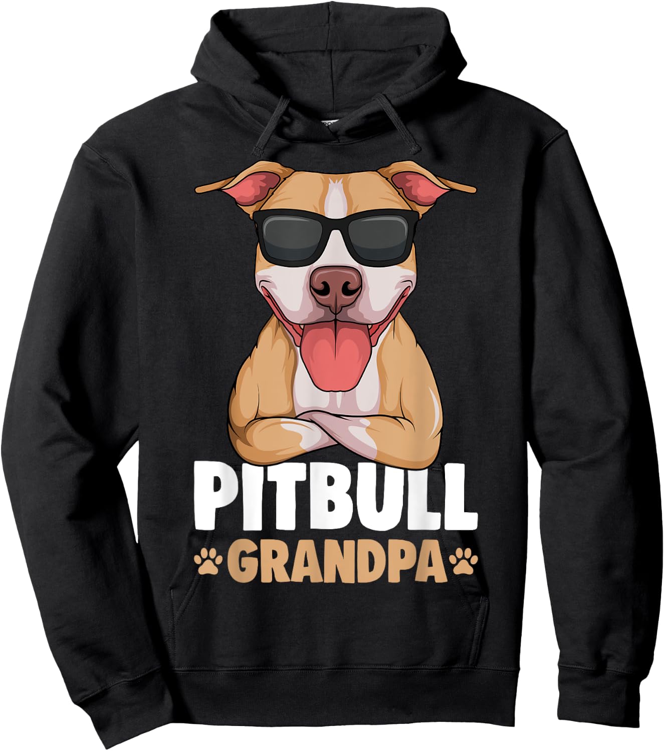 Pitbull Grandpa Pittie Dog Hoodie - Hoodie | Black