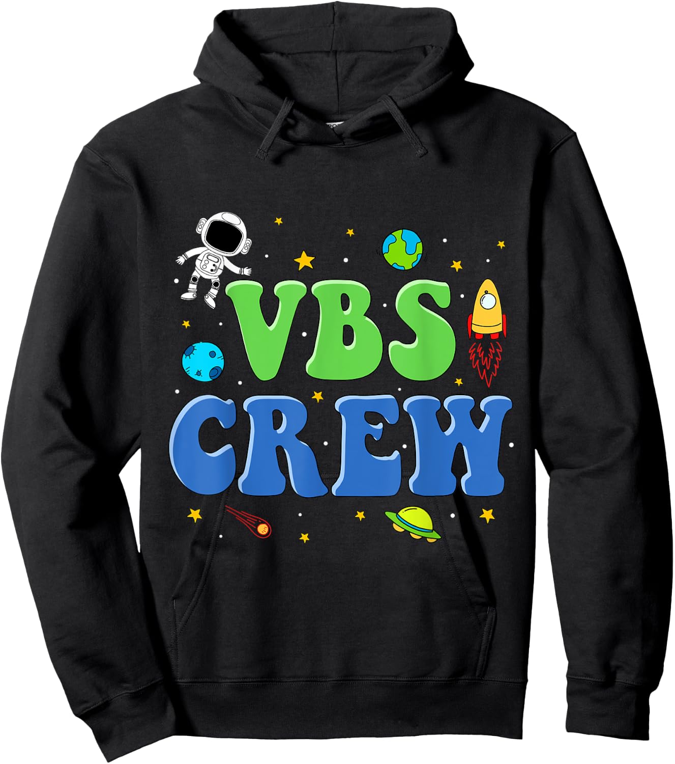 VBS Crew Vacation Bible School Space Astronaut Kids 2023 Hoodie - Hoodie | Black