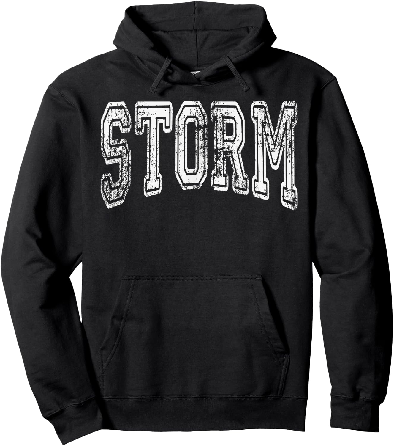 Storm Team Mascot Name Distressed Vintage School Sports Fan Hoodie - Hoodie | Black