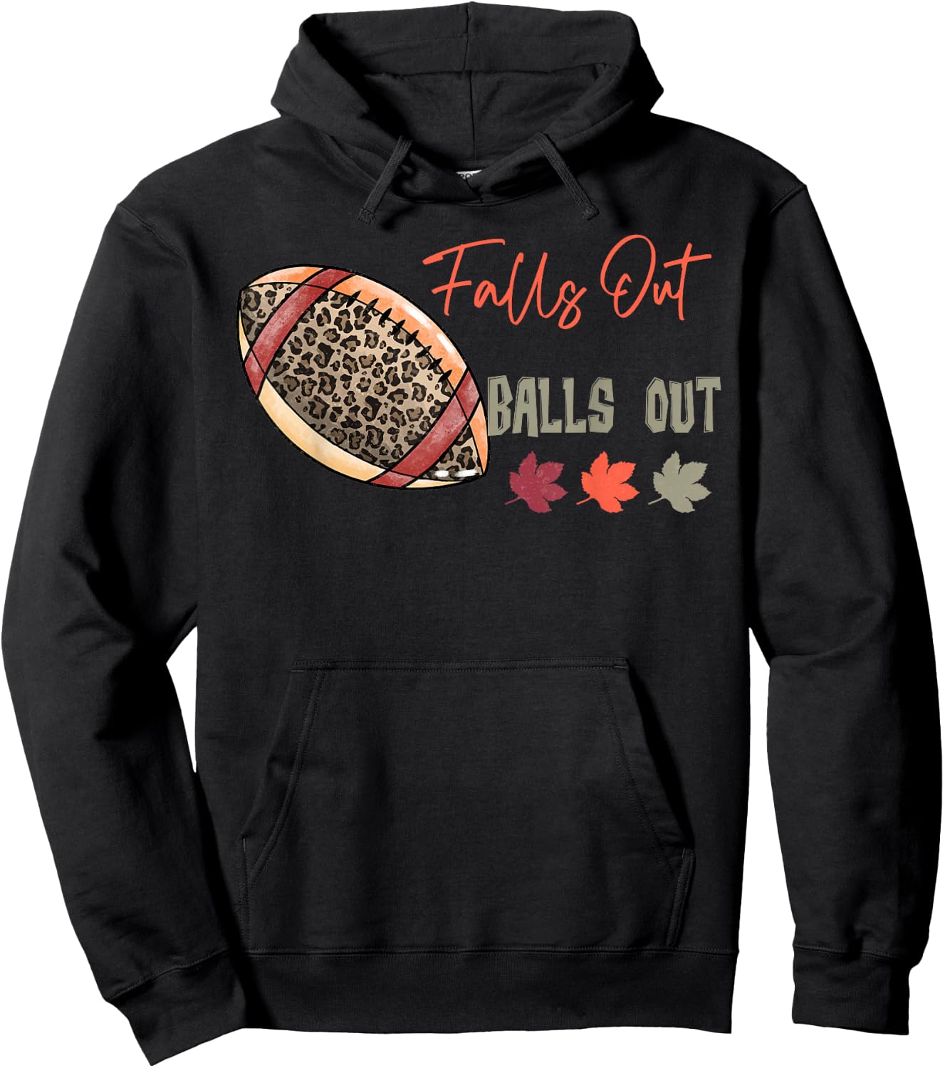 Retro Falls Out Balls Out Football Vintage Thanksgiving Hoodie - Hoodie | Black