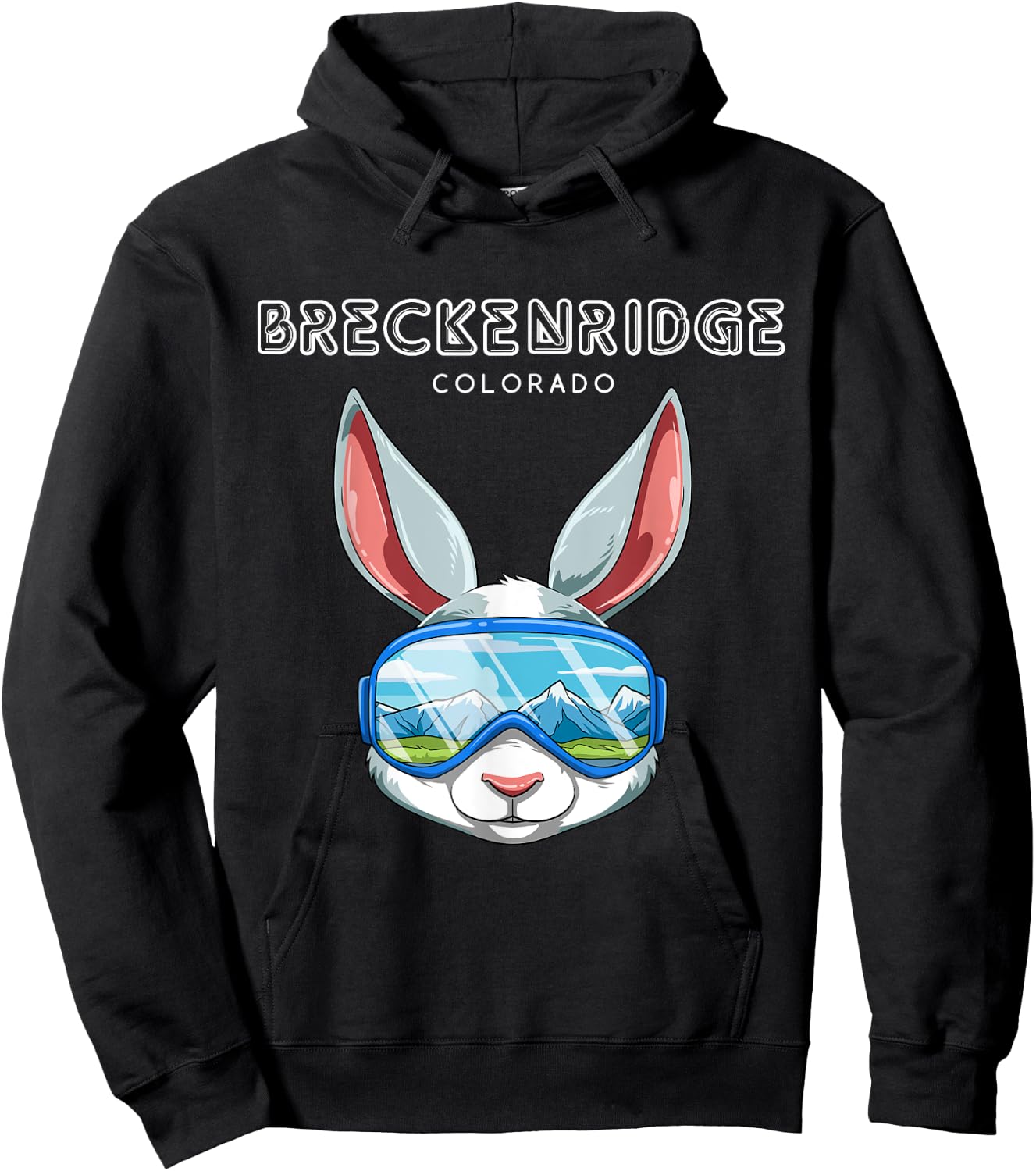 Breckenridge Colorado USA Ski and Snowboard Rabbit Hoodie - Hoodie | Black