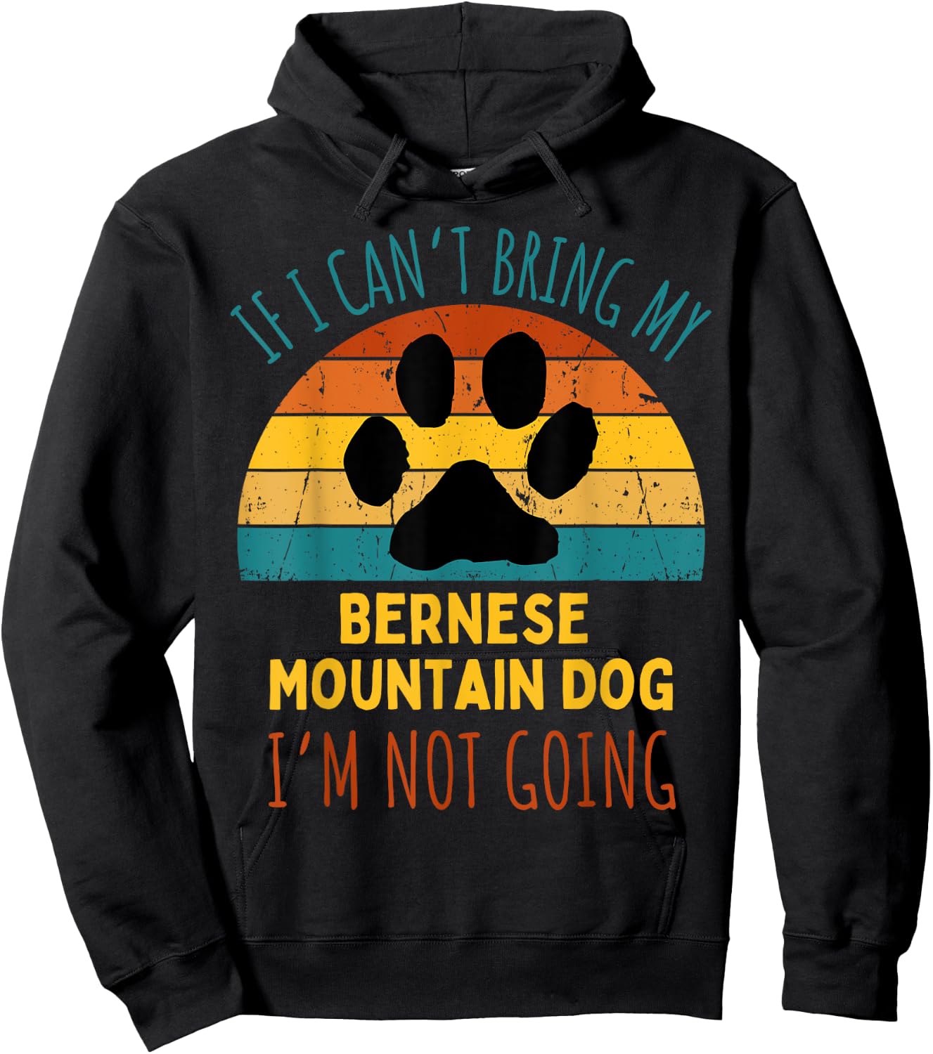 If I Can't Bring My Bernese Mountain Dog I'm Not Going Funny Women Hoodie - Hoodie | Black