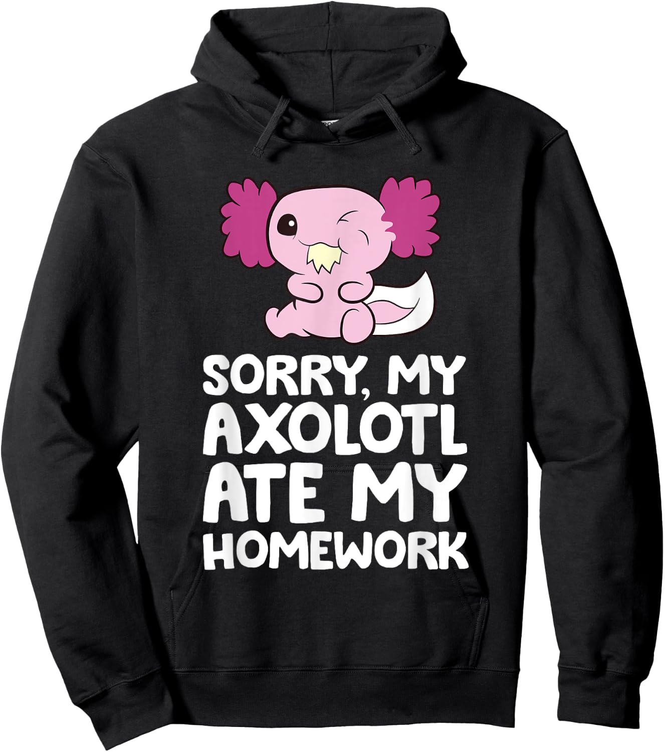 School Axolotl My Axolotl Ate My Homework Cute Axolotl Hoodie - Hoodie | Black