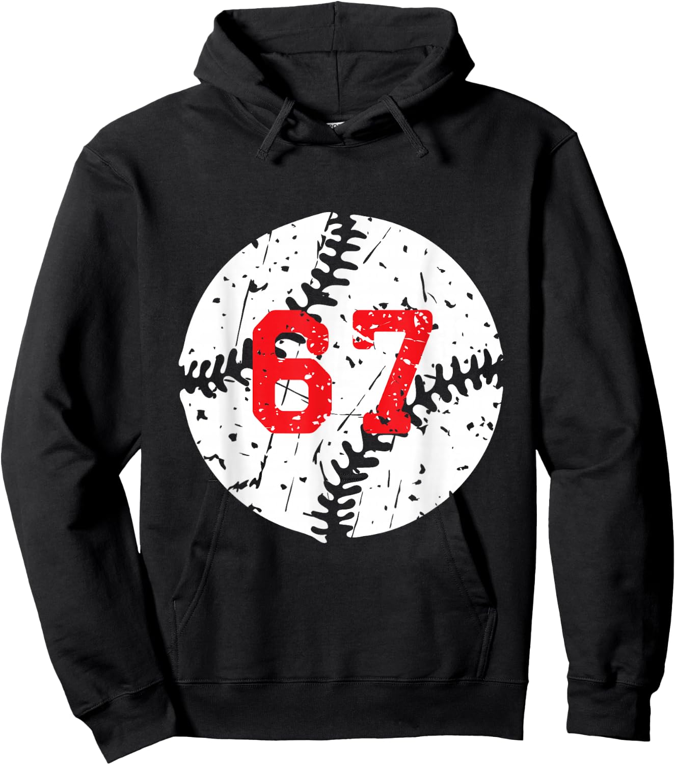 Baseball Number 67 Hoodie - Hoodie | Black