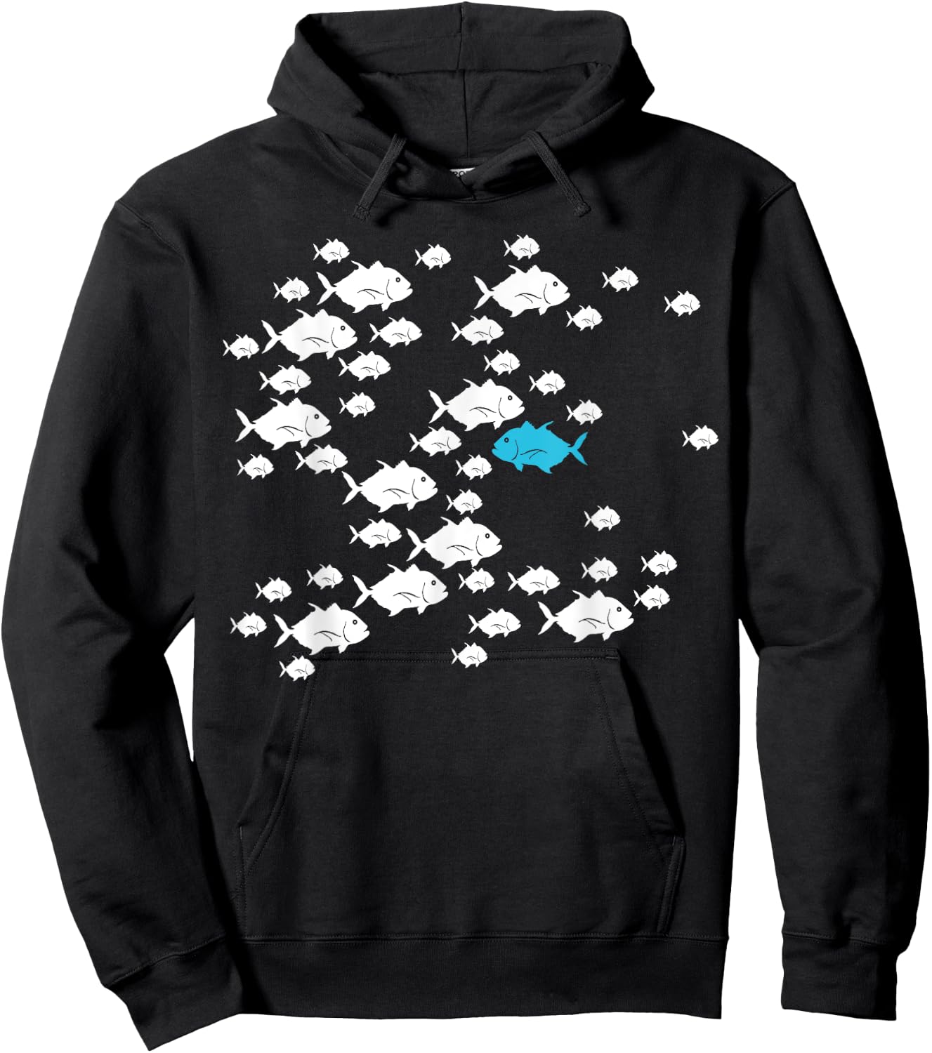 Fish swim against current in the sea swim against the waves Hoodie - Hoodie | Black