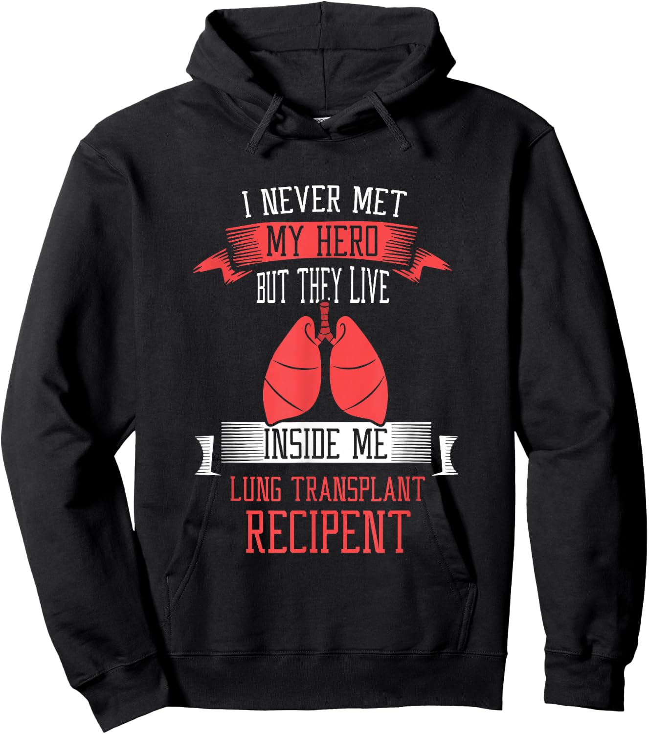 I never me my hero Lung Transplant Hoodie - Hoodie | Black