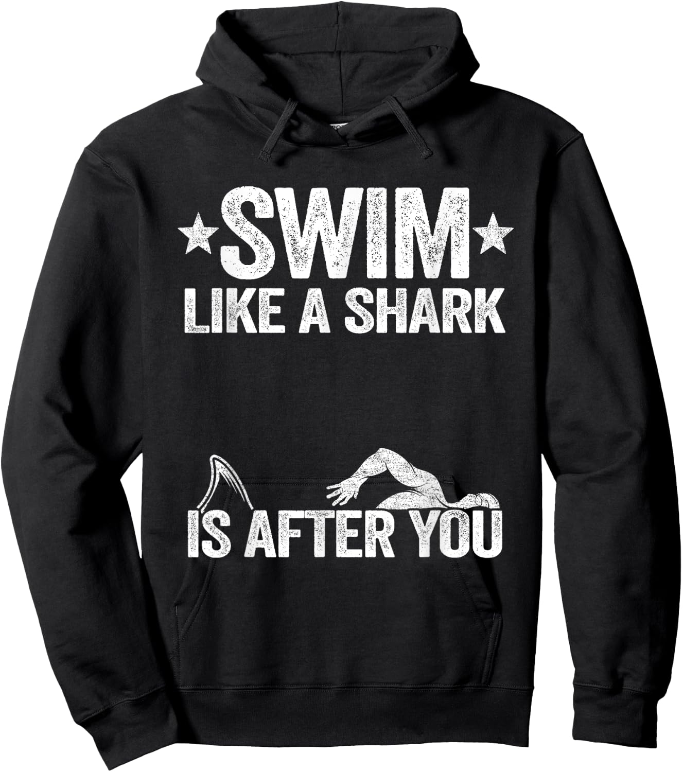 Swim Like A Shark Is After You Swimming Team Funny Swimming Hoodie - Hoodie | Black