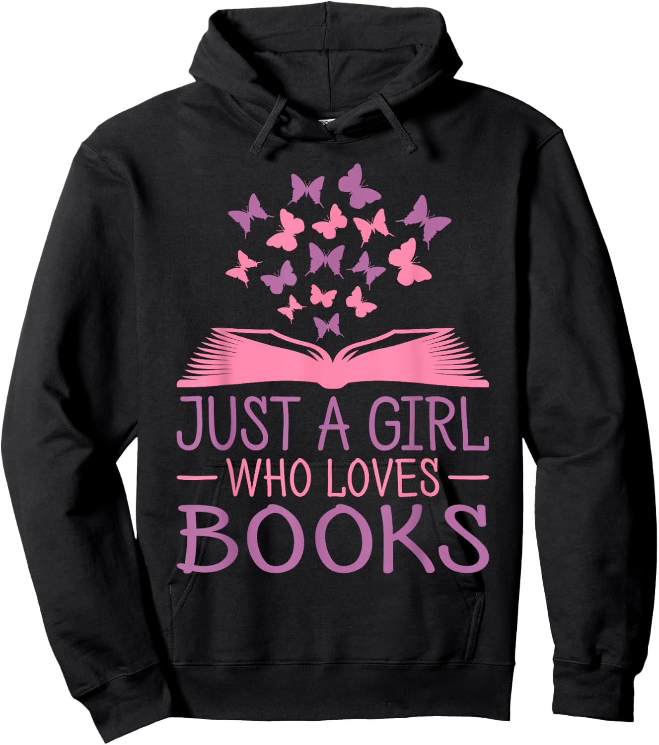 Just A Girl Who Loves Books Lovers Women Book Worm Reading Hoodie - Hoodie | Black