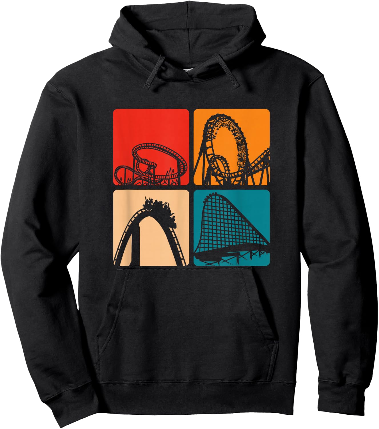 Roller Coasting Retro rollercoasters Vintage Design Hoodie - Hoodie | Black