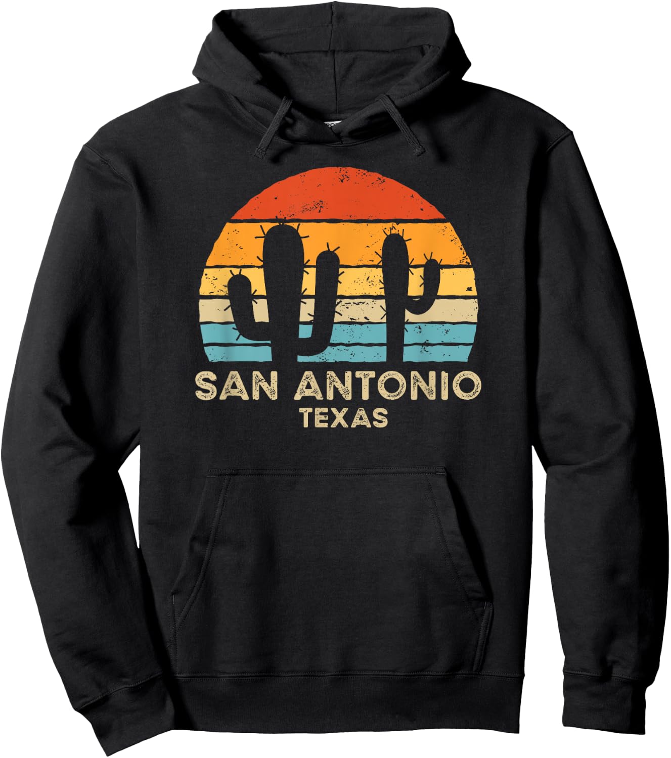 Retro Sunset San Antonio Texas Hoodie - Hoodie | Black