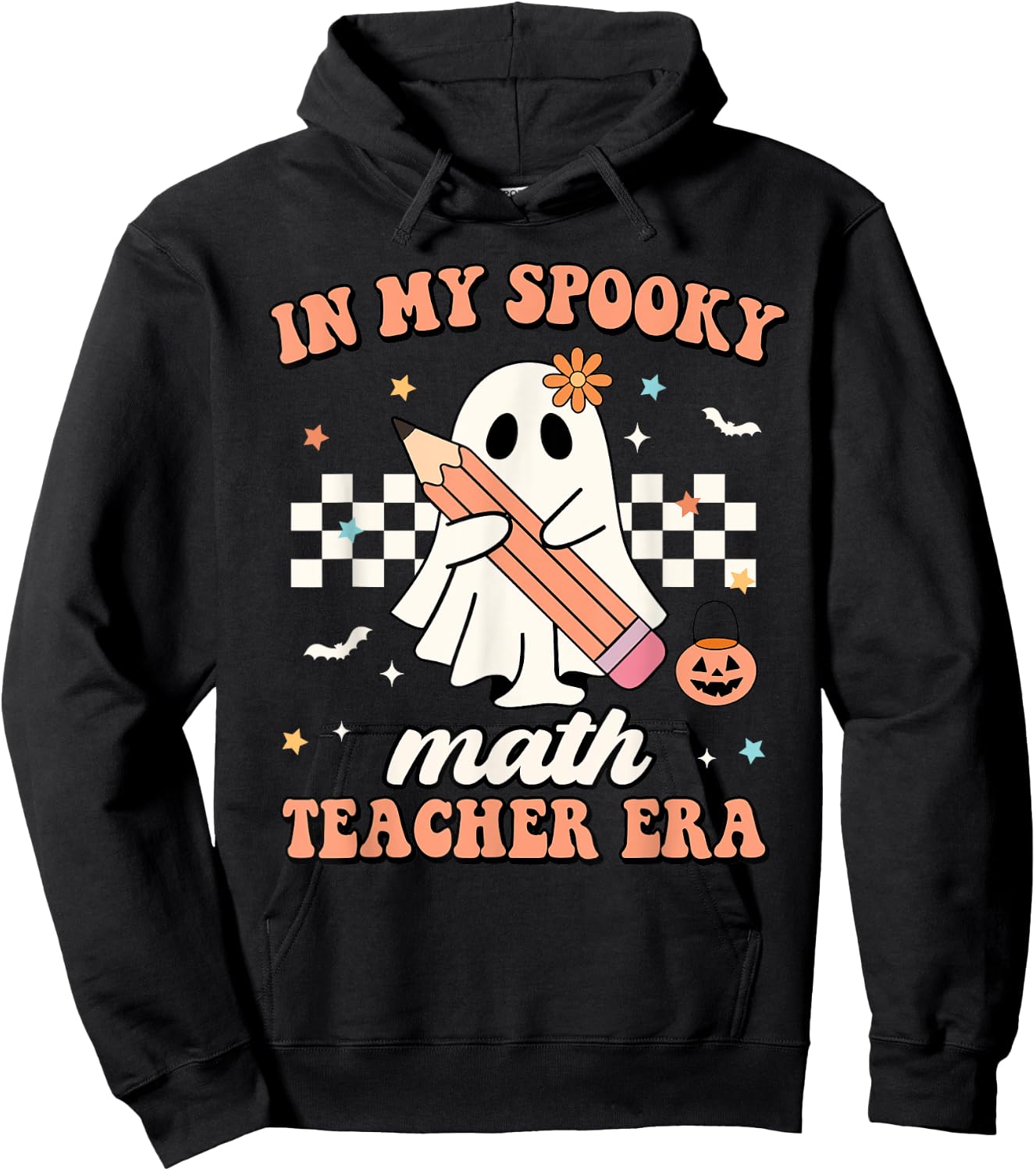 In My Spooky Math Teacher Era Groovy Retro Halloween Costume Men Women Hoodie - Hoodie | Black
