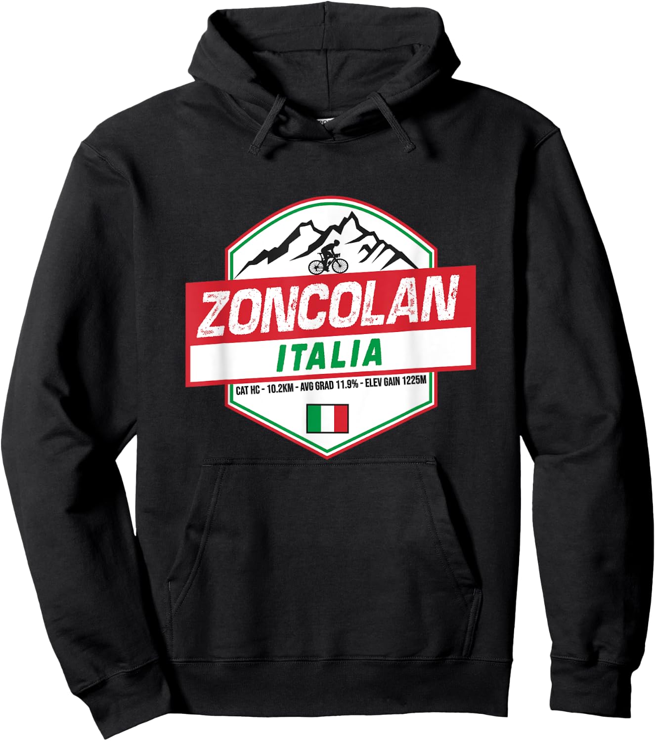 Monte Zoncolan Cyclist Italy Cycling Holiday Hoodie - Hoodie | Black