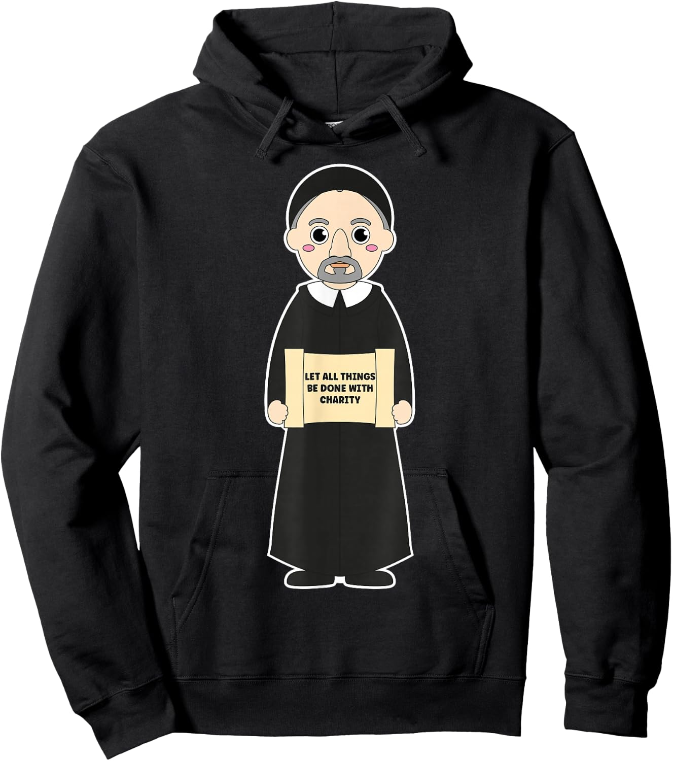 St Vincent De Paul Pray for Us Catholic Saints Charity Hoodie - Hoodie | Black