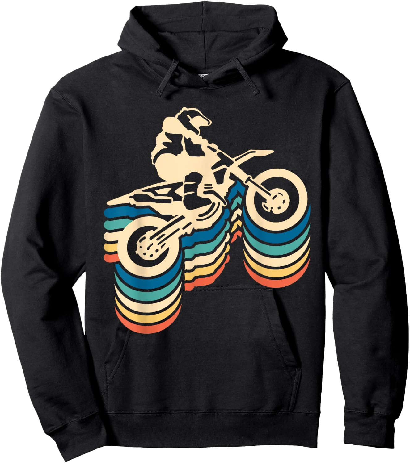 Retro Dirt Bike Rider Funny Enduro Biker Motorcycle Lovers Hoodie - Hoodie | Black
