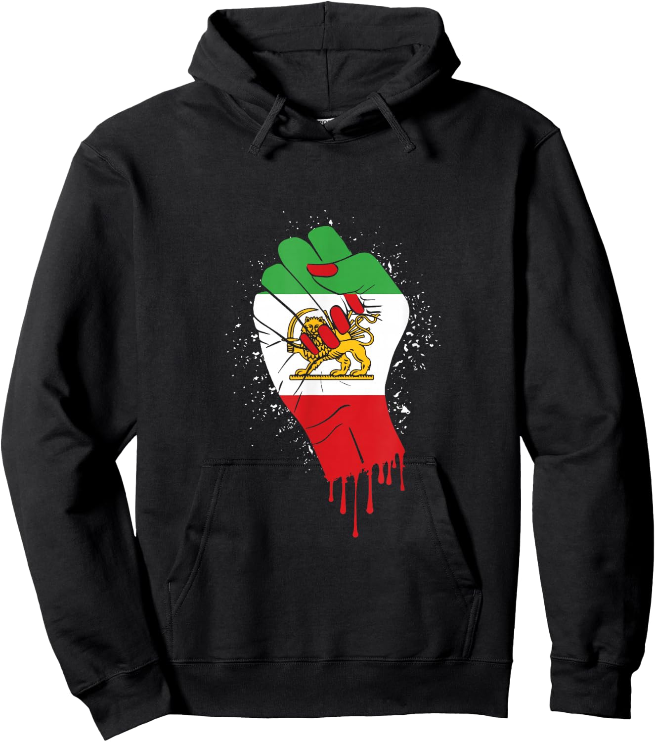 Flag of Iran Lion Flag Iran Heritage Fist Iranian Citizen Hoodie - Hoodie | Black
