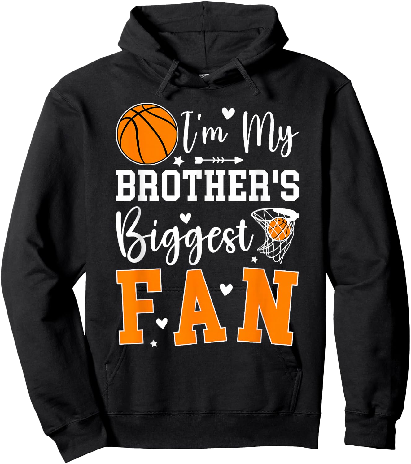 My Brother's Biggest Fan Basketball Sister Basketball Sis Hoodie - Hoodie | Black