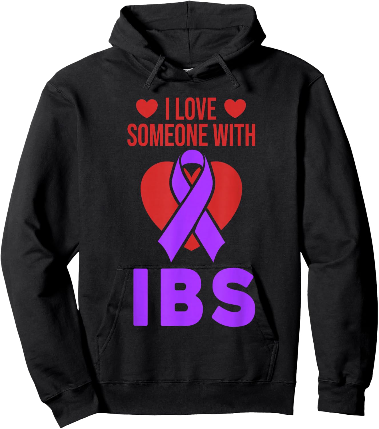 I Love Someone with IBS Irritable Bowel Syndrome Support Hoodie - Hoodie | Black