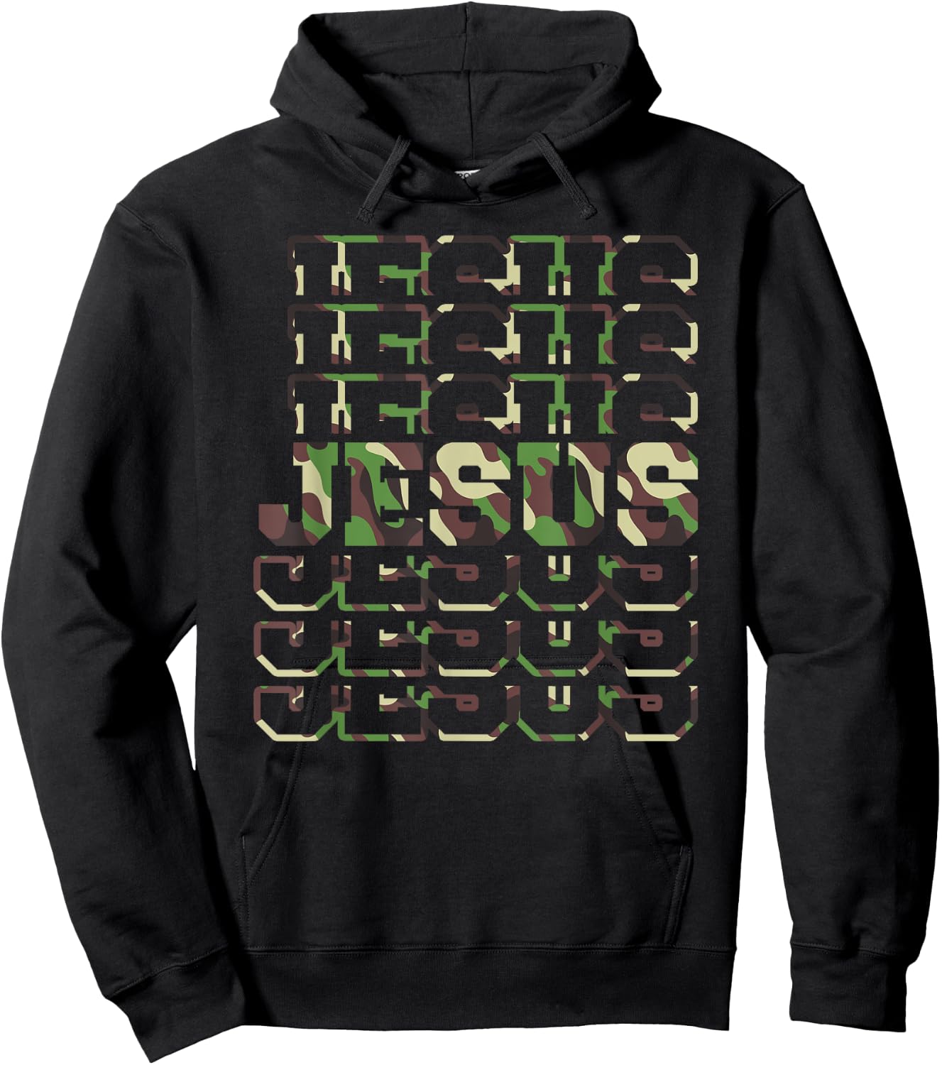 Jesus Camo Design, Camo Scripture Jesus Faith Hoodie - Hoodie | Black