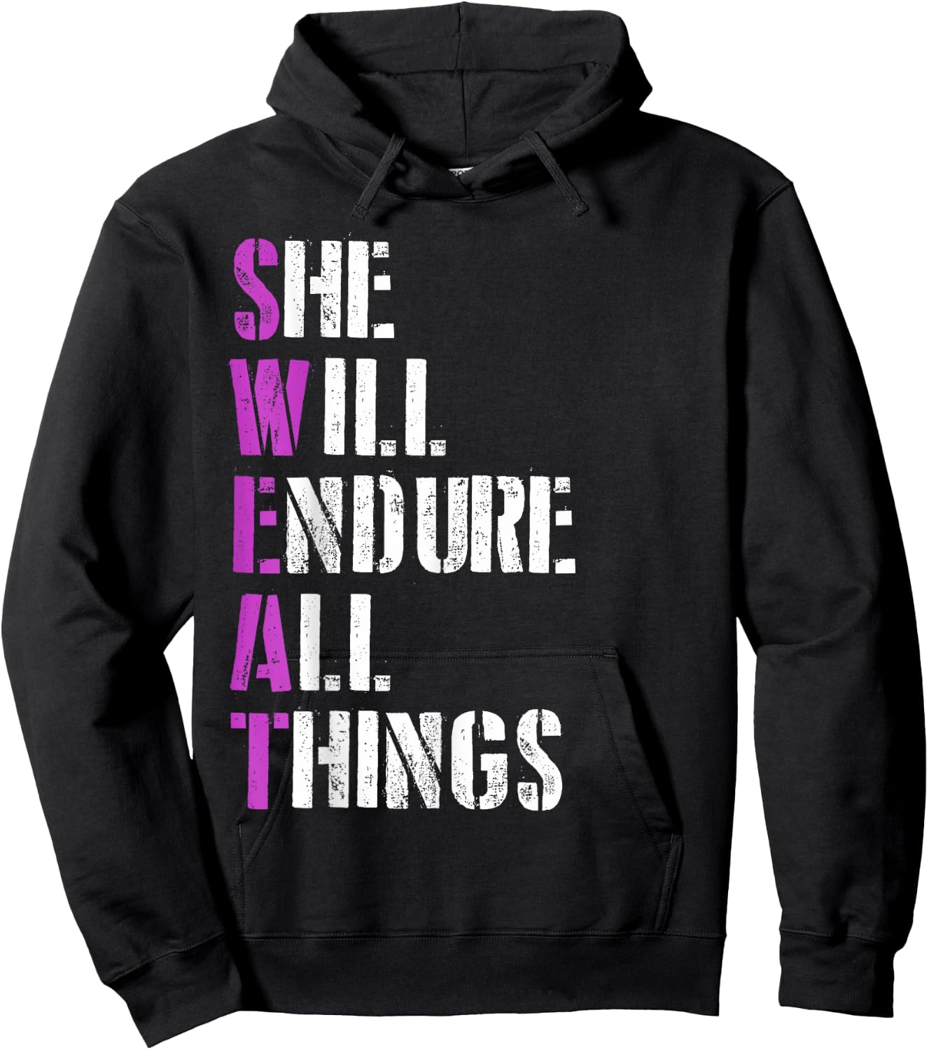 Sweat She Will Endure All Things Gym Fitness Motivation Hoodie - Hoodie | Black