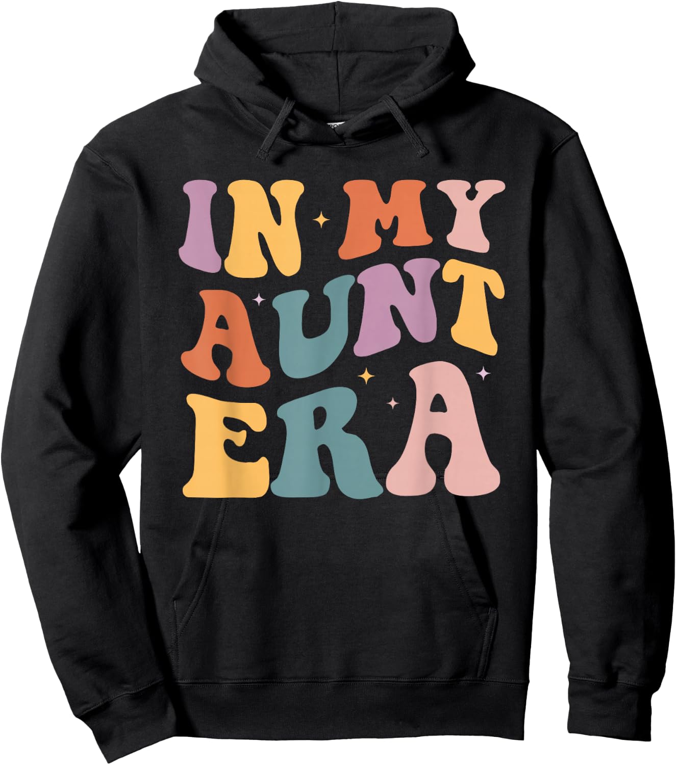 Groovy In My Aunt Era Baby Announcement for Aunt Auntie Hoodie - Hoodie | Black