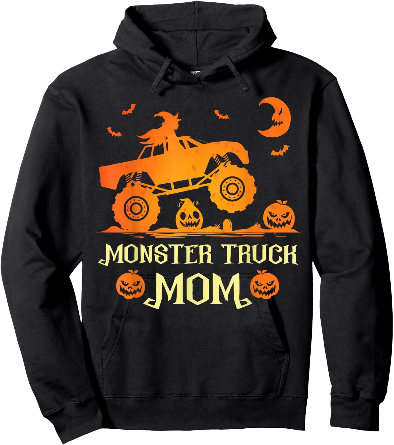 Monster Truck Mom Truck Lovers Pumpkins Halloween Witch Hoodie - Hoodie | Black