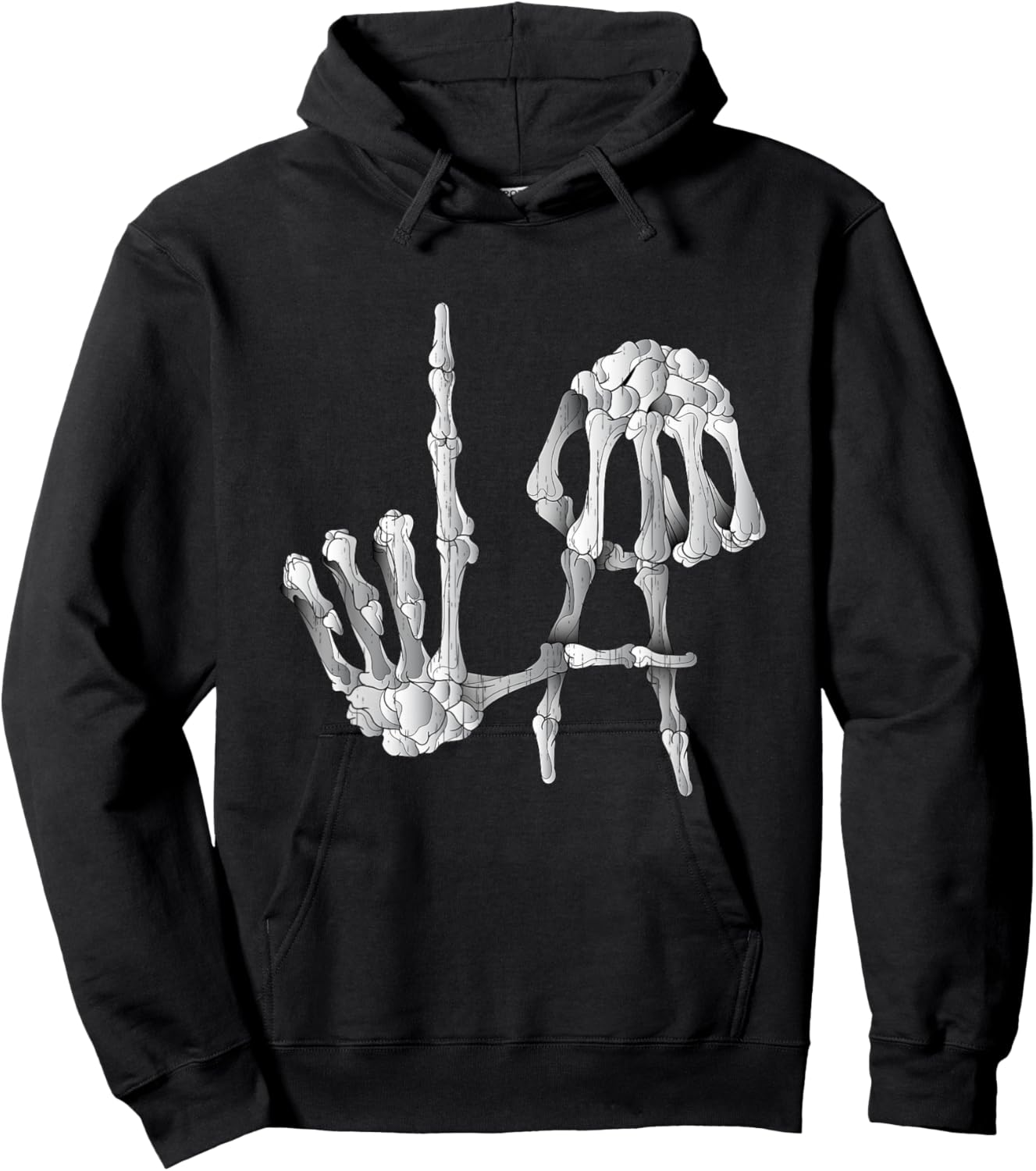 Los Angeles LA Hand Sign Funny Skeleton Halloween Costume Hoodie - Hoodie | Black