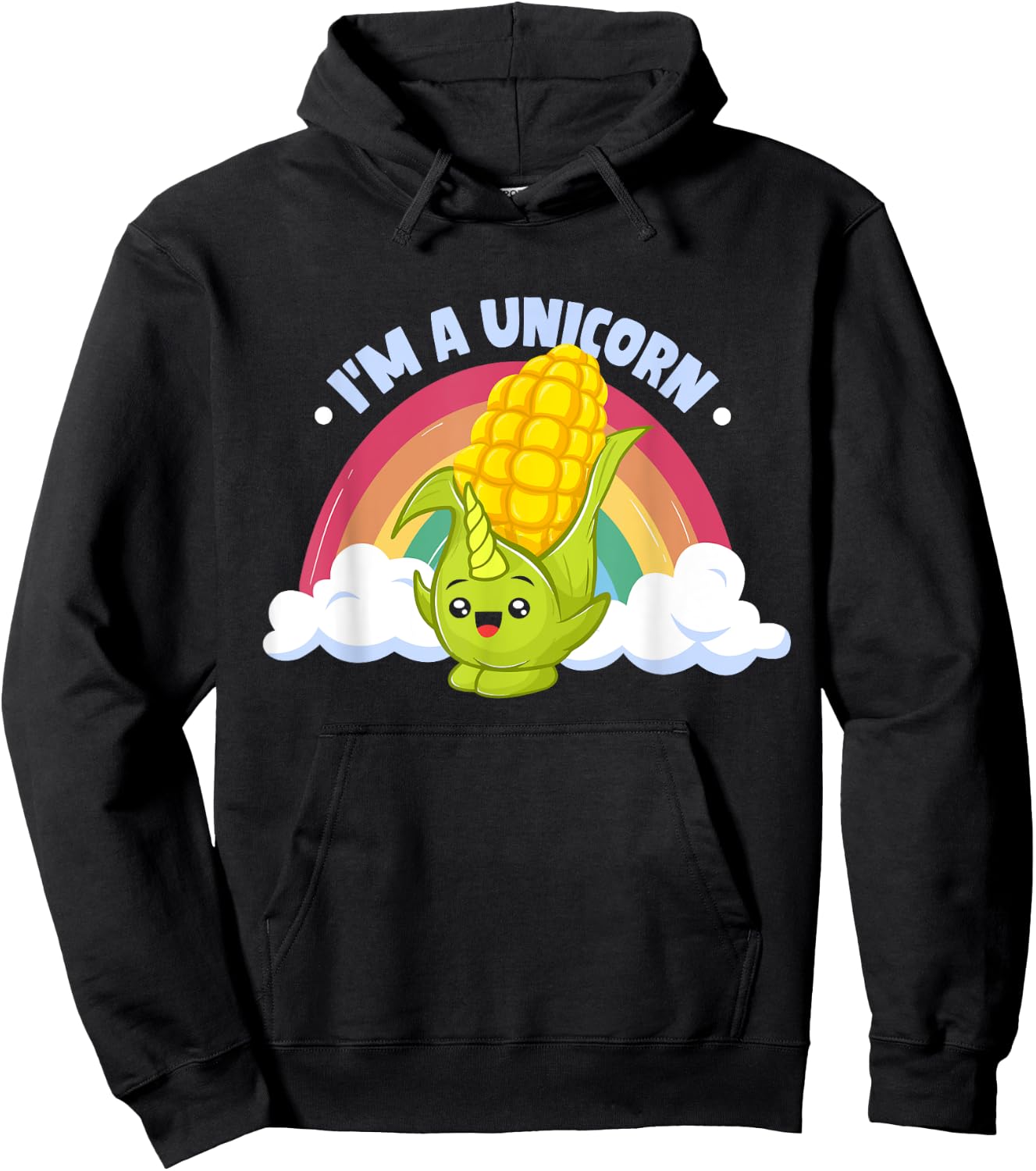 Maize Toddler Farming Corn Kids Crop I'm A Unicorn Hoodie - Hoodie | Black