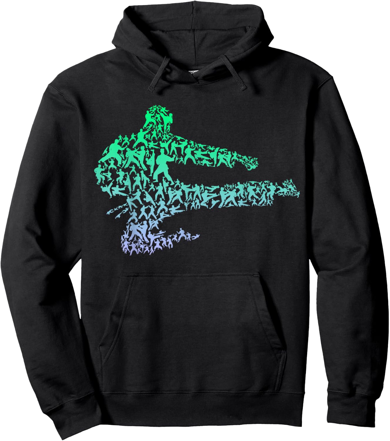 Cool Martial Arts Karate Kick Fighter Graphic Design Karate Hoodie - Hoodie | Black