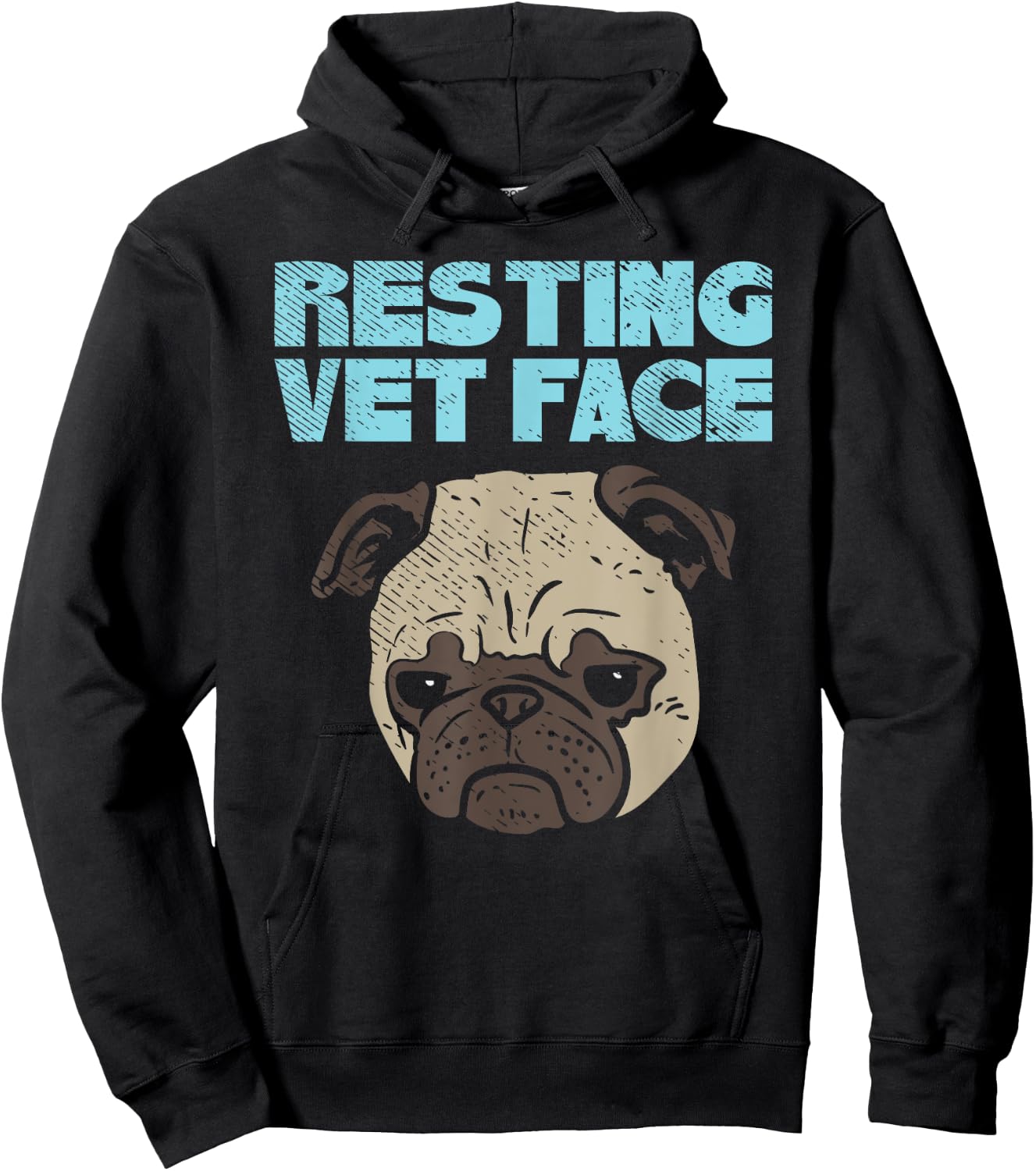 Resting Vet Face Funny Veterinary Hoodie - Hoodie | Black