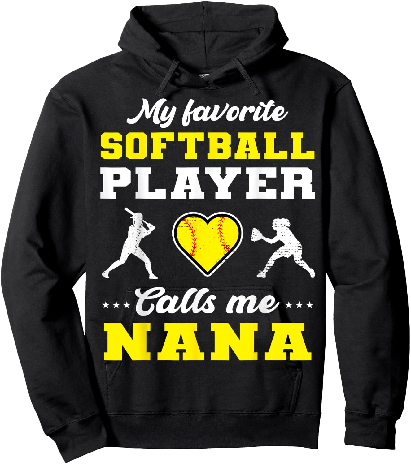 My Favorite Softball Player Calls Me Nana Mother's Day Hoodie - Hoodie | Black