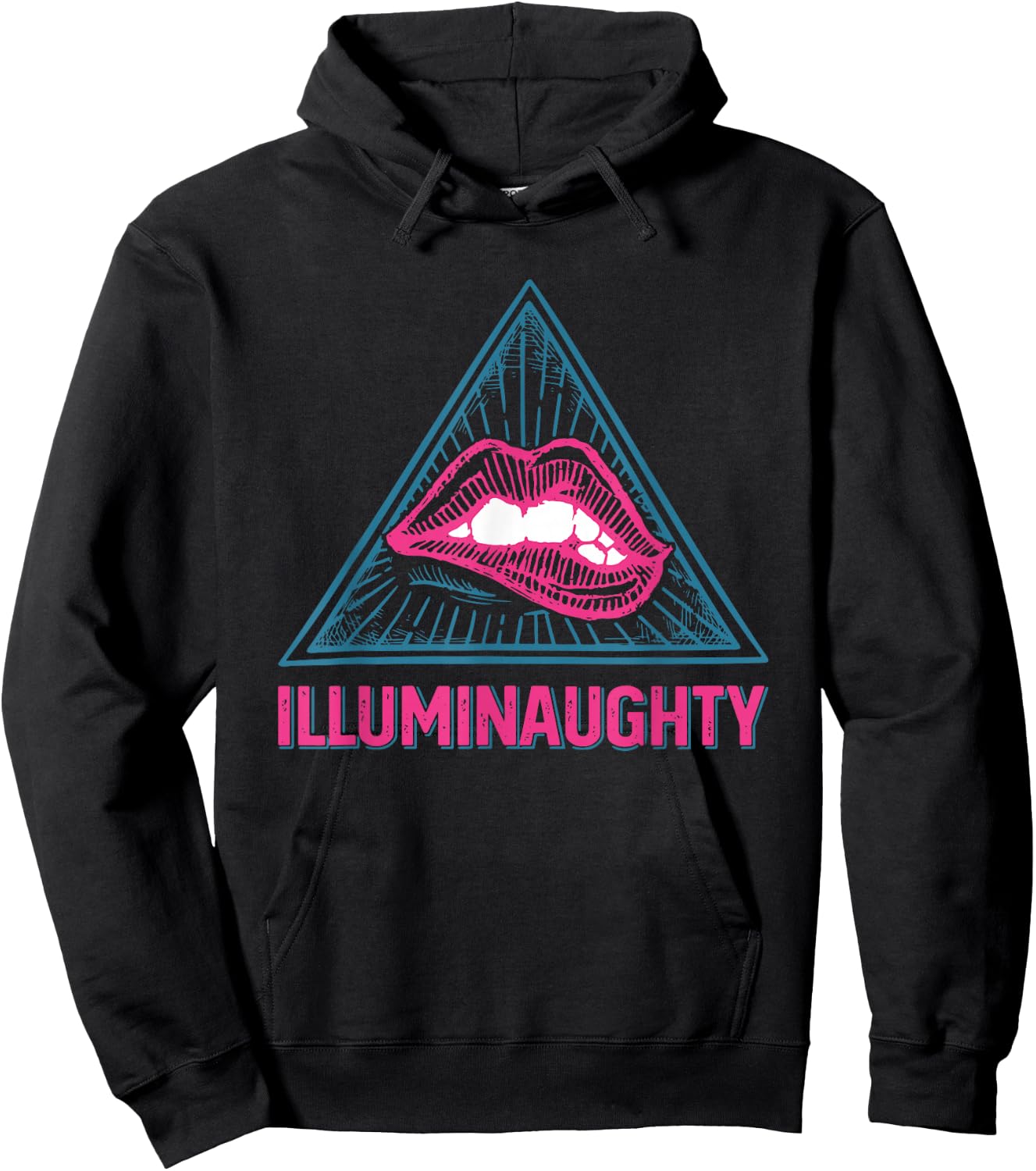 Illuminaughty Black -Adults Modern Lightweight Classic Fit Short Sleeve Hoodie - Hoodie | Black