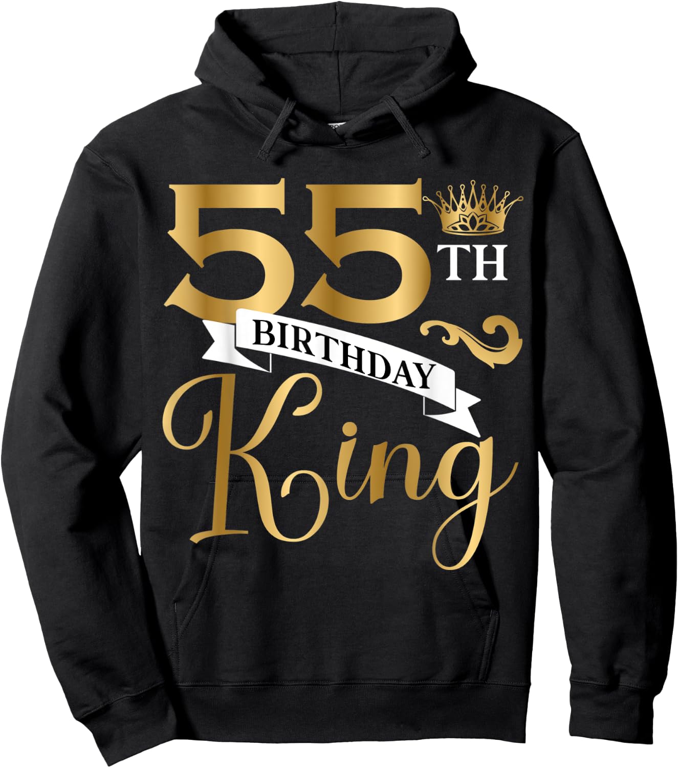 55 Year Old Birthday King Husband 55th B-Day Family Matching Hoodie - Hoodie | Black