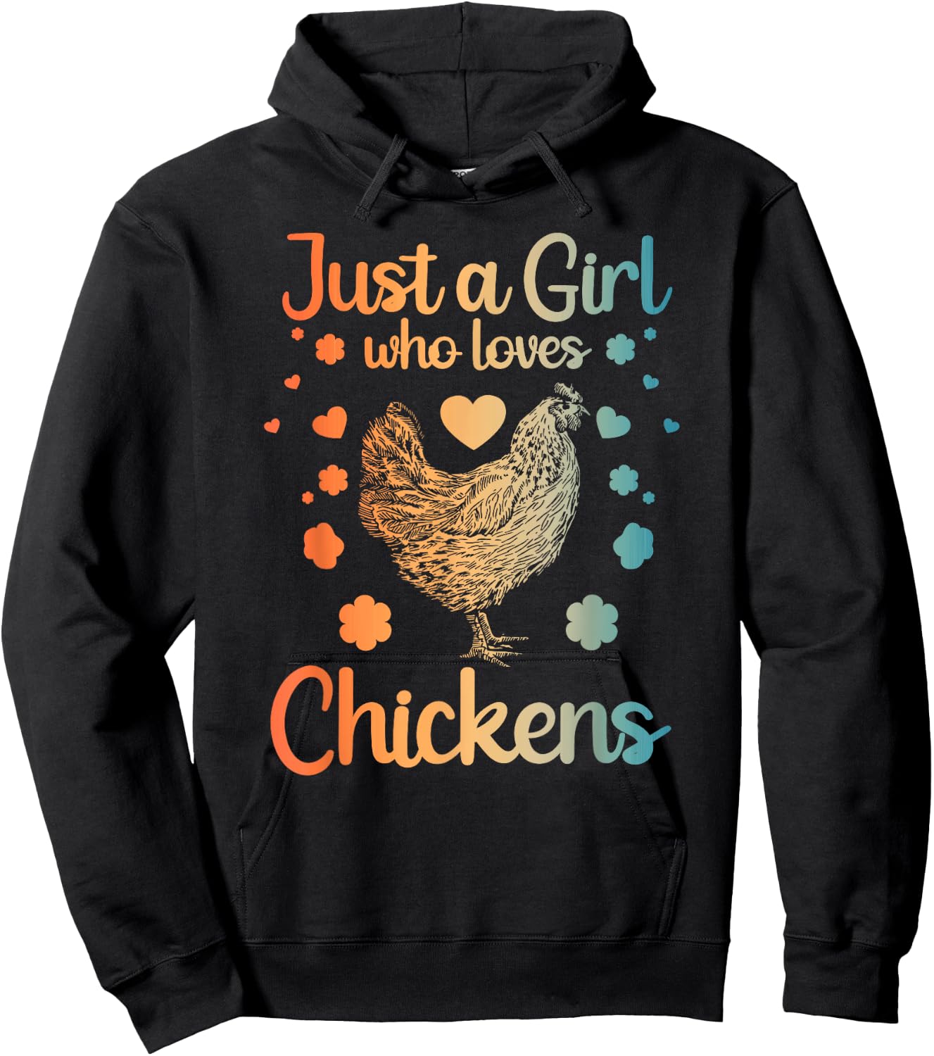 Best Chicken Gift Farm Chicken Accessories & Stuff Funny Girl Chicken Design For Kids Women Mom Chicken Lover Hoodie - Hoodie | Black