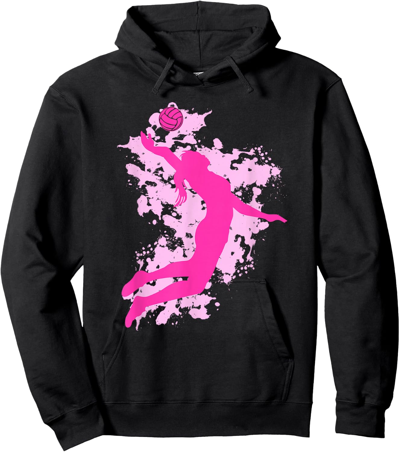 Female Volleyball Player Splash Hoodie - Hoodie | Black