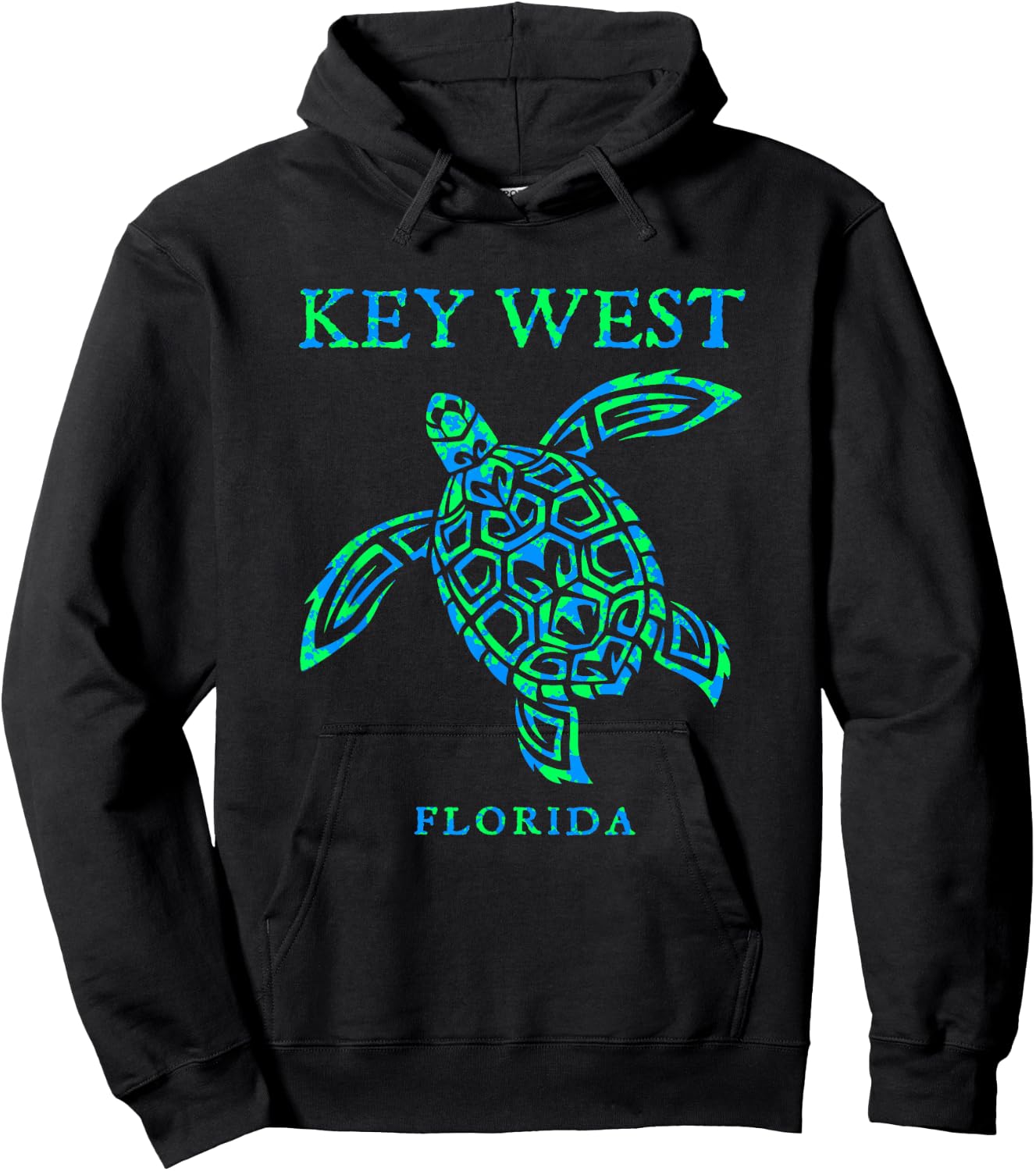 Key West Florida Sea Turtle Retro Boy Girl Vacation Souvenir Hoodie - Hoodie | Black