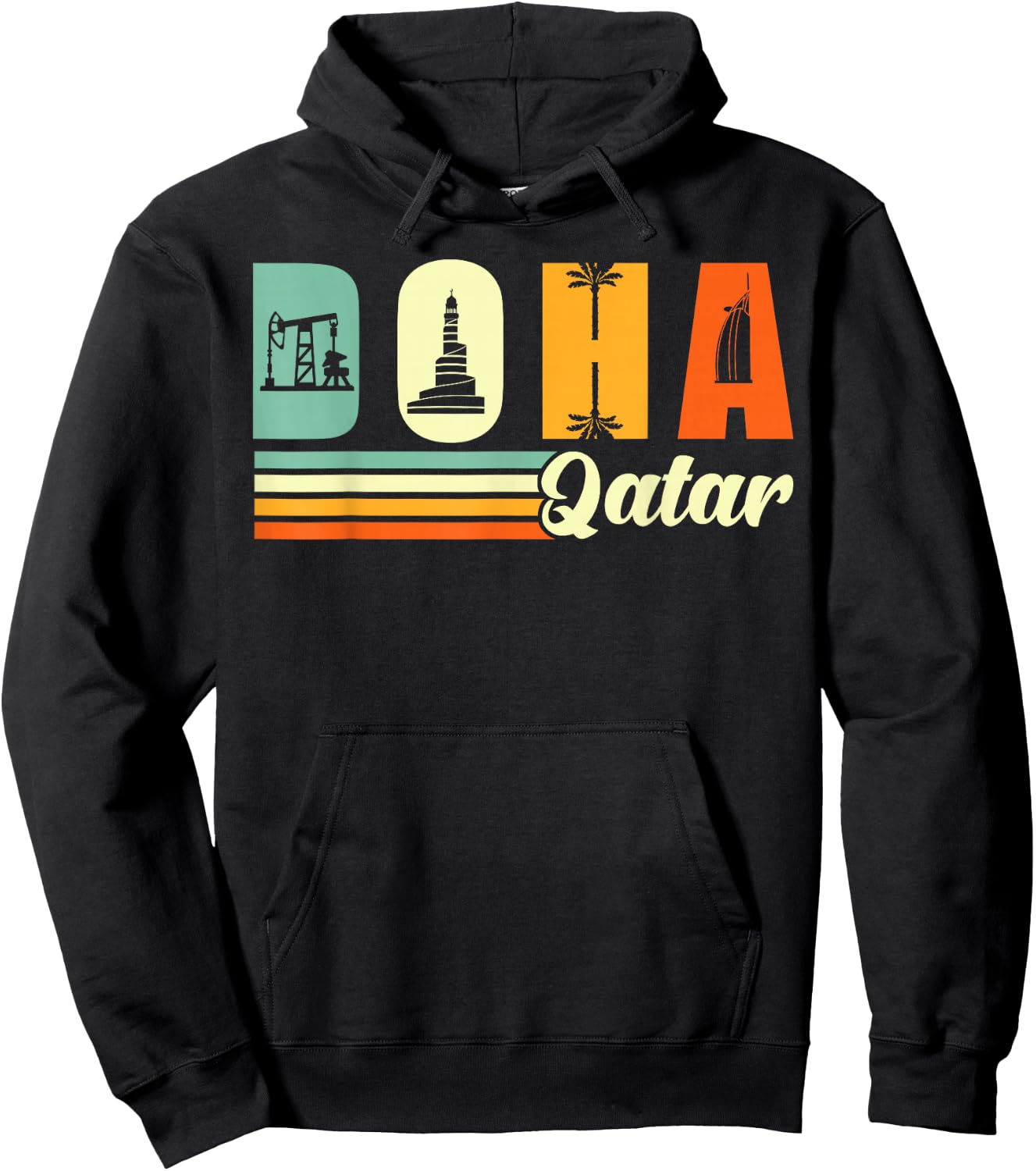 Souvenir Doha Qatar Hoodie - Hoodie | Black