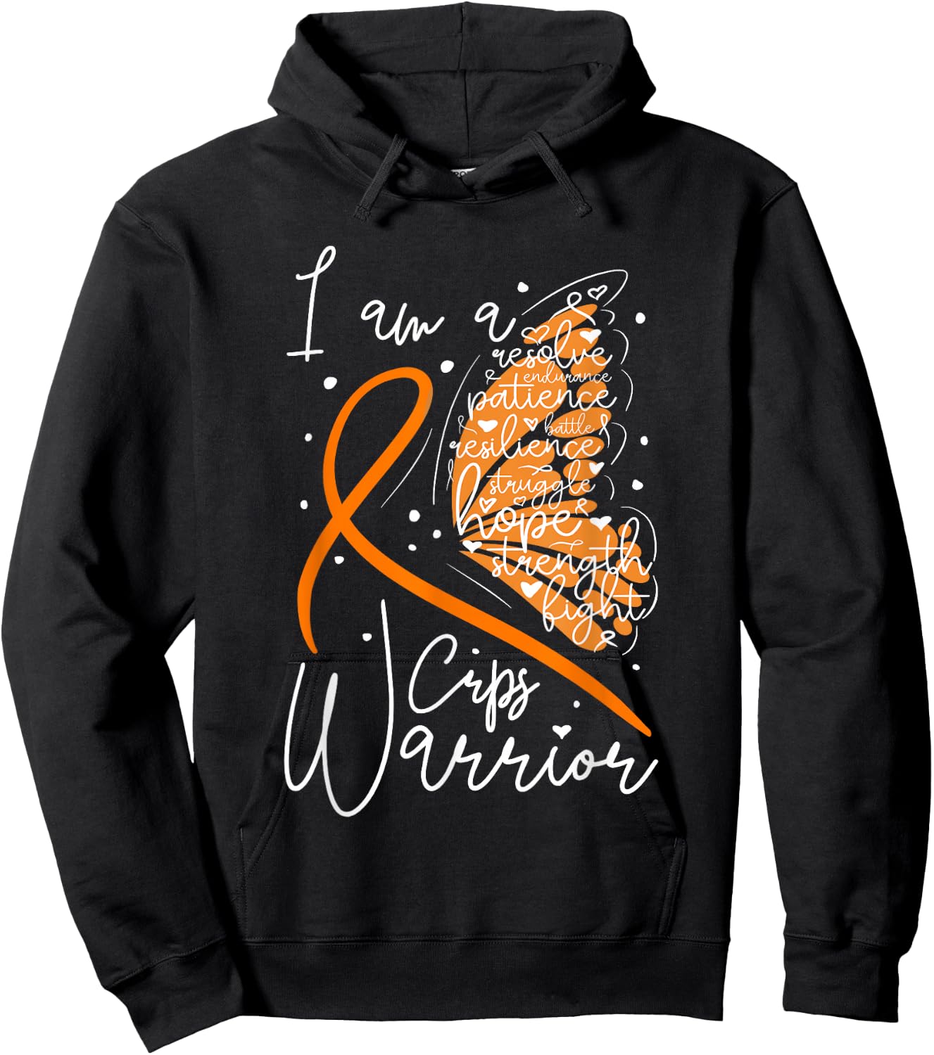 Butterfly CRPS Warrior, CRPS Awareness Hoodie - Hoodie | Black