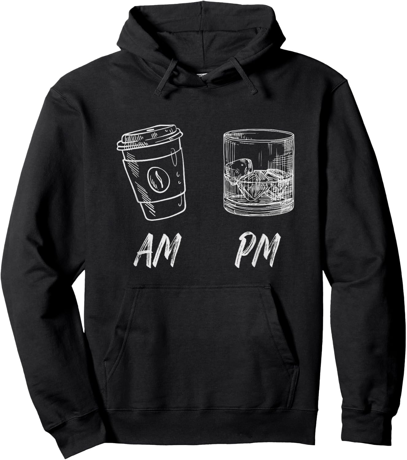 Am Coffee Pm Whiskey Hoodie - Hoodie | Black