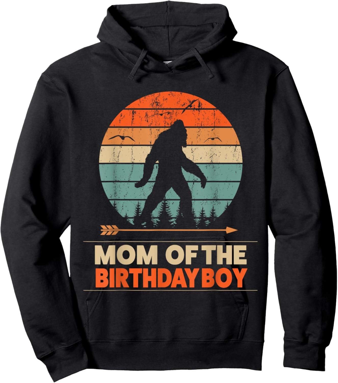 Mom of the Birthday Boy Bigfoot Birthday Hoodie - Hoodie | Black