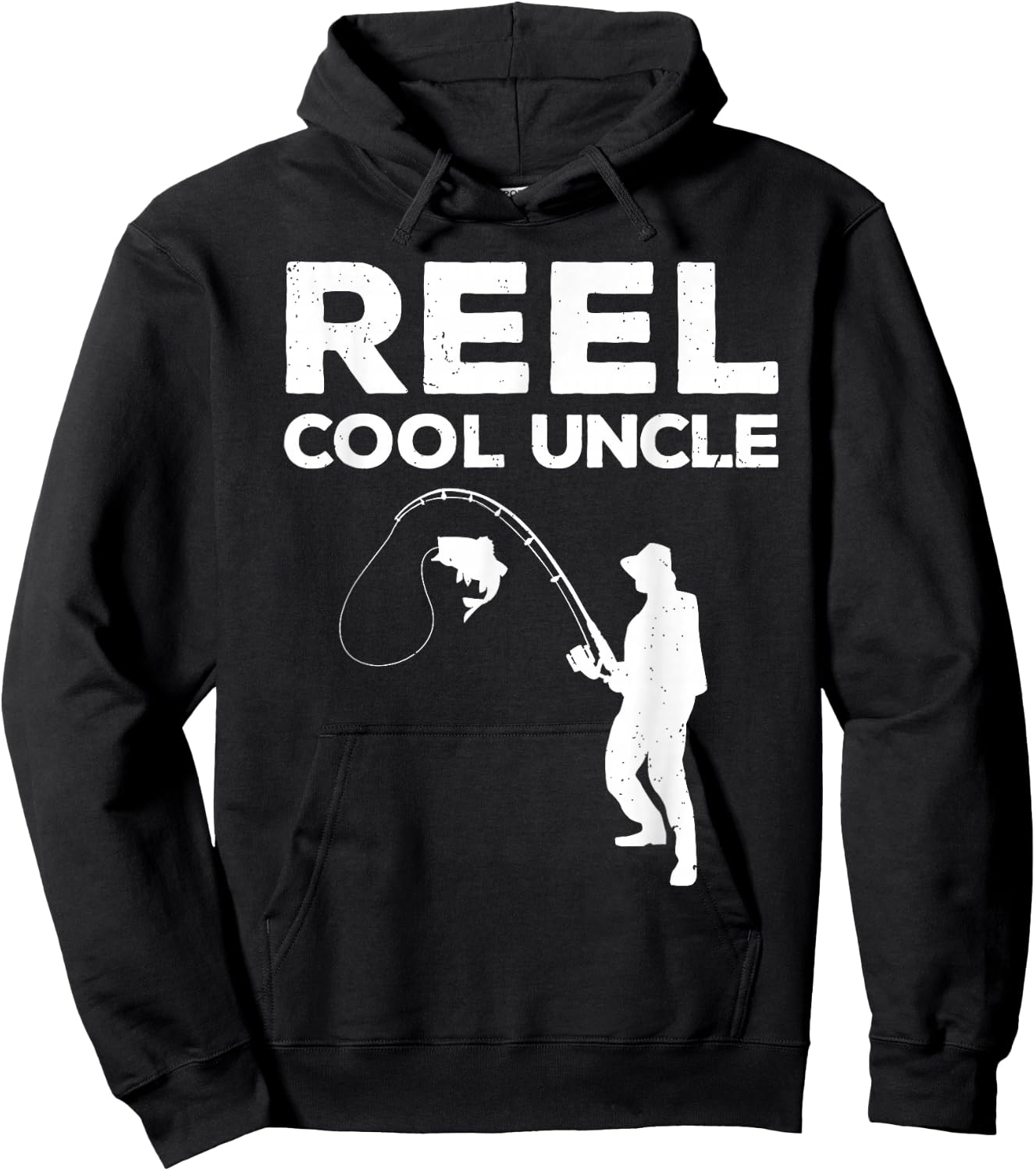 Funny First Time Uncle Design Reel Fishing Lover Hoodie - Hoodie | Black