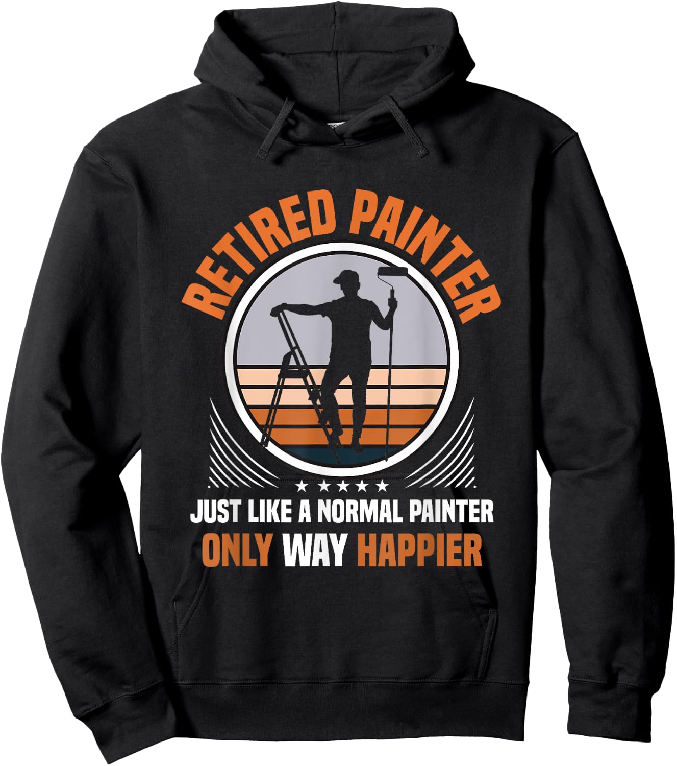 Vintage Men Painting Retro Retired Painter Hoodie - Hoodie | Black