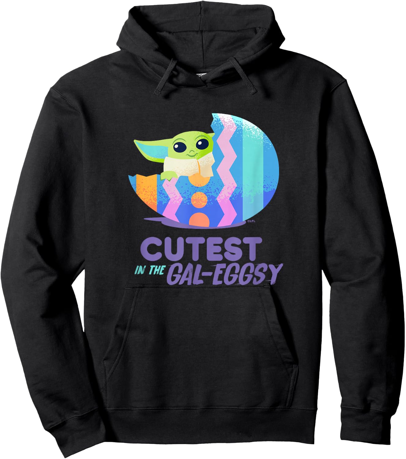 Star Wars The Mandalorian Grogu Easter Cutest in Gal-Eggsy Hoodie - Hoodie | Black