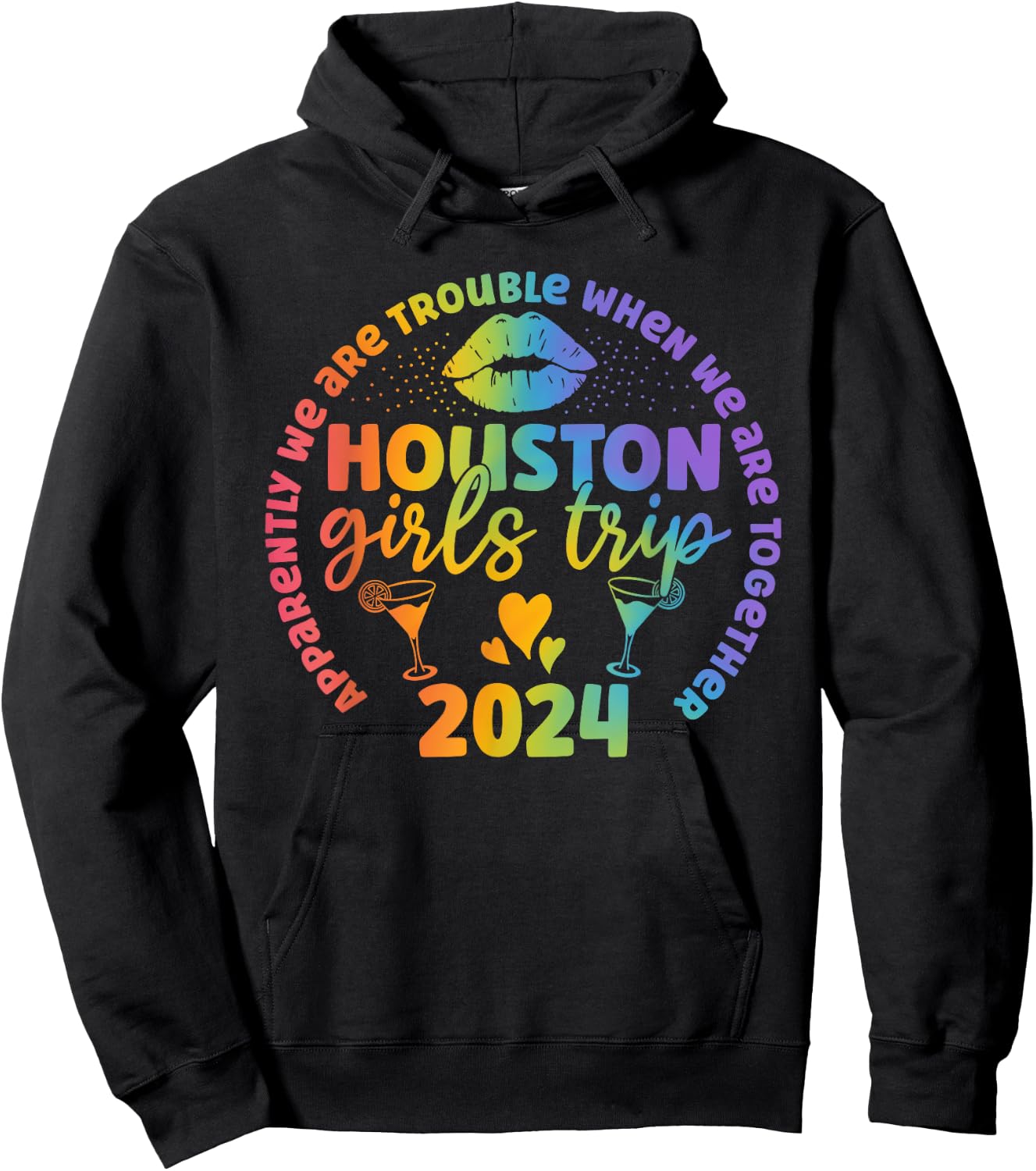 Houston Girls trip 2024 apparently troubles when together Hoodie - Hoodie | Black