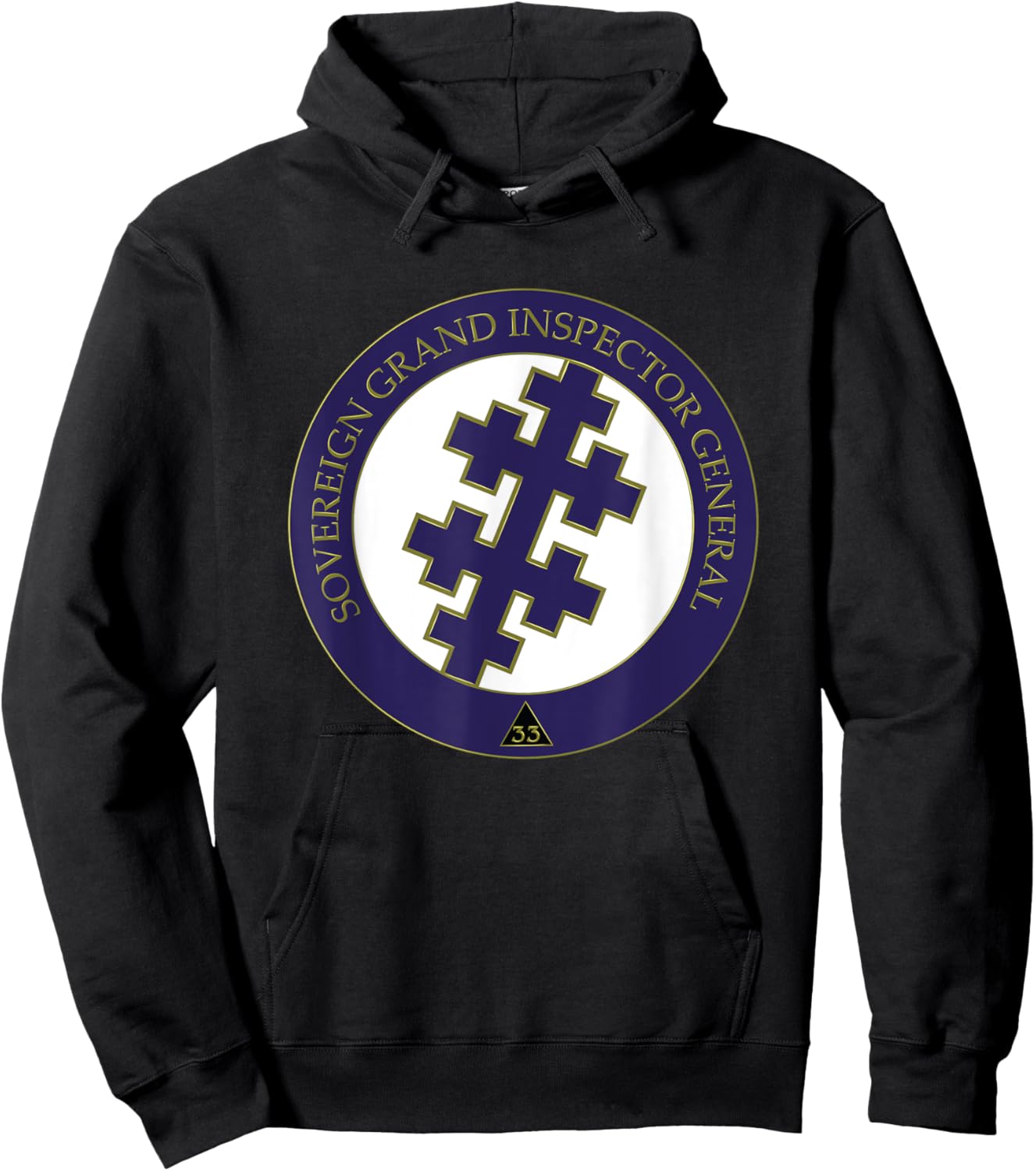 Sovereign Grand Inspector General Mason 33 AASR 33rd Masonic Hoodie - Hoodie | Black
