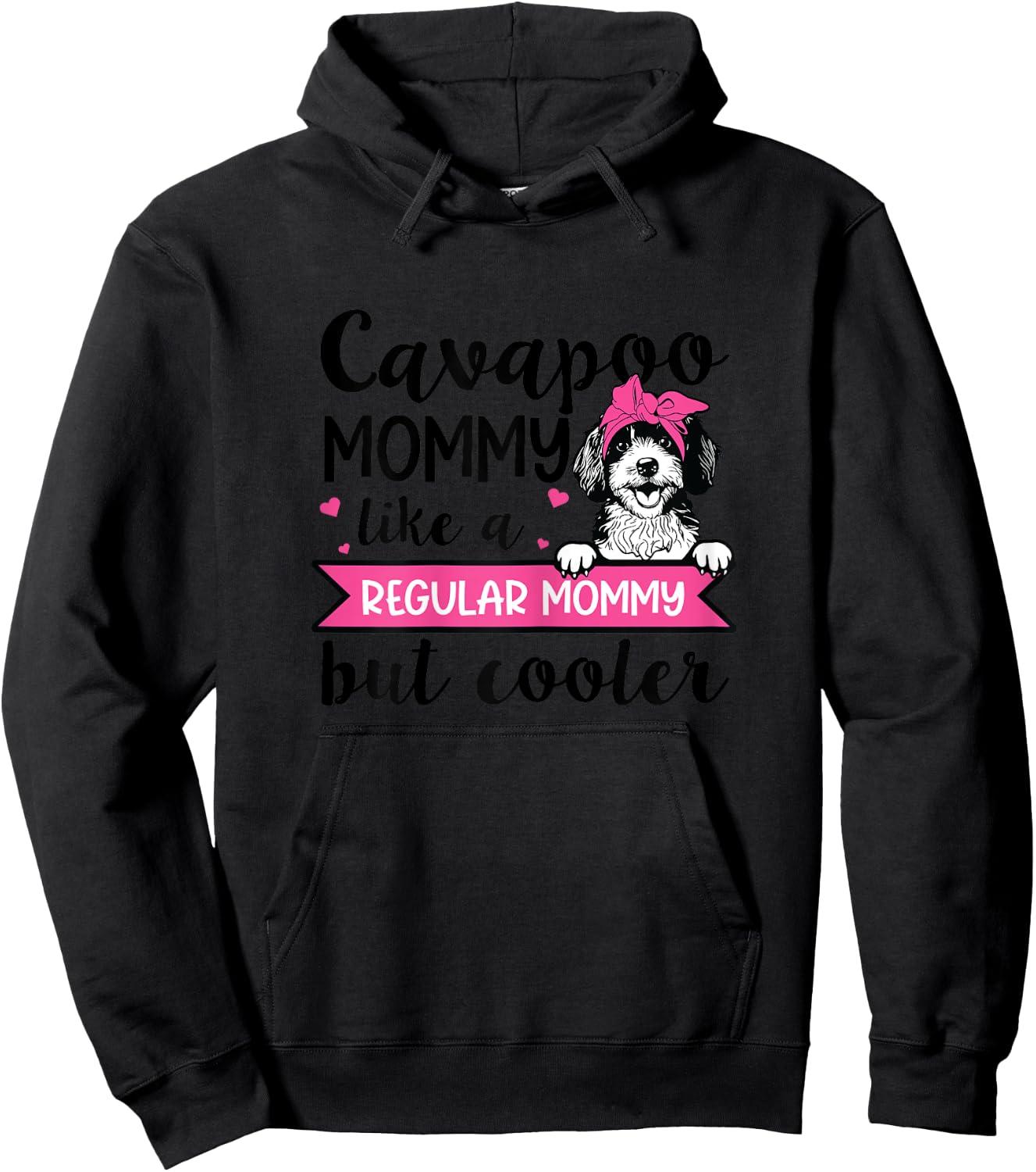 Cavapoo Dog Lover Design for a Cavapoo Mom Hoodie - Hoodie | Black