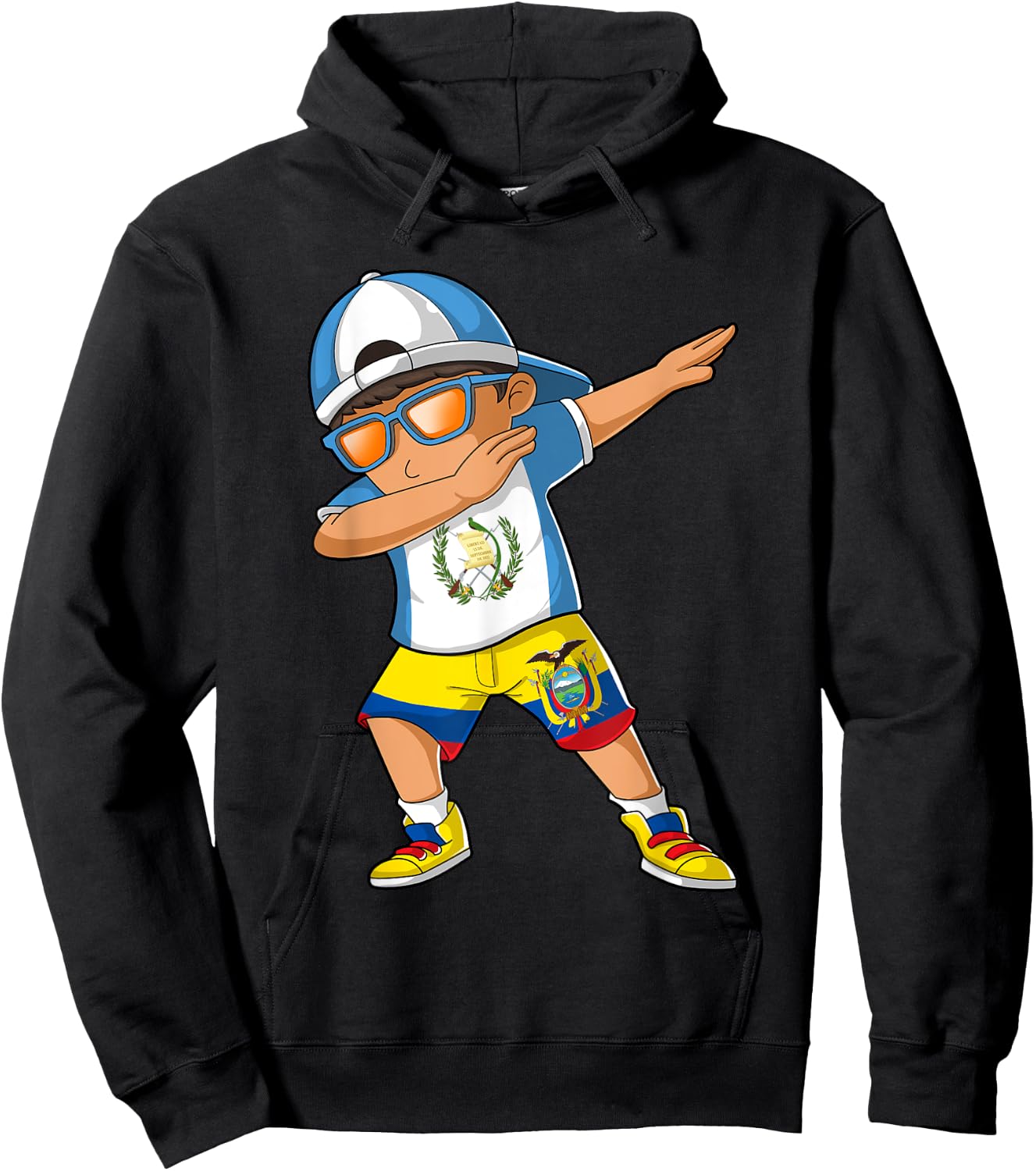 Half Guatemalan Half Ecuadorian Boy Guatemala Flag Hoodie - Hoodie | Black