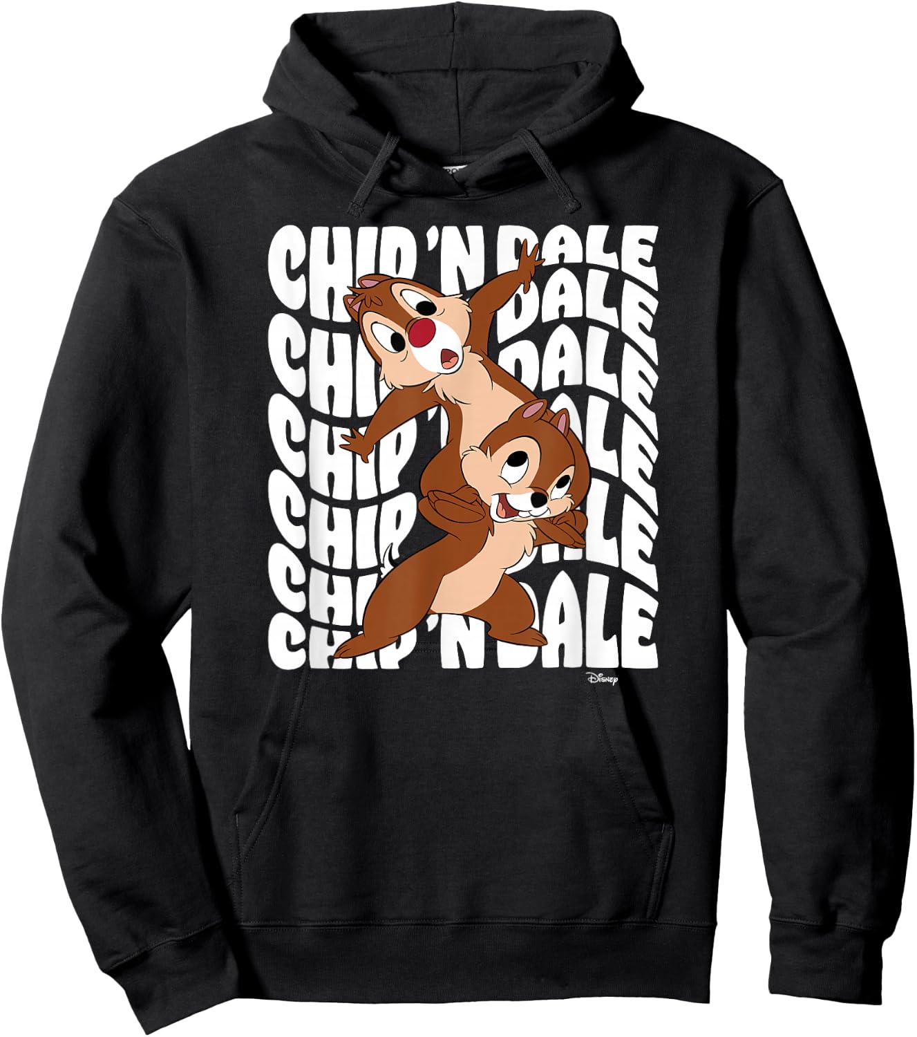 Chip 'N Dale Rescue Rangers - Wavy Stacked Hoodie - Hoodie | Black
