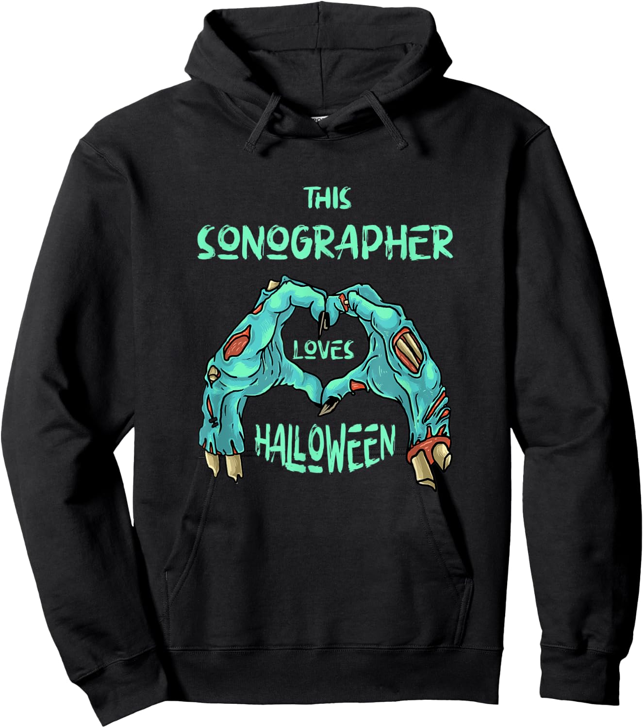 This Sonographer Loves Halloween Ultrasound Tech Zombie Hoodie - Hoodie | Black