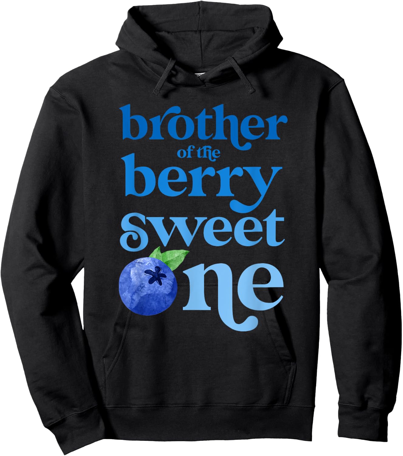 Brother First Birthday Berry Sweet One Blueberry 1st Bday Hoodie - Hoodie | Black